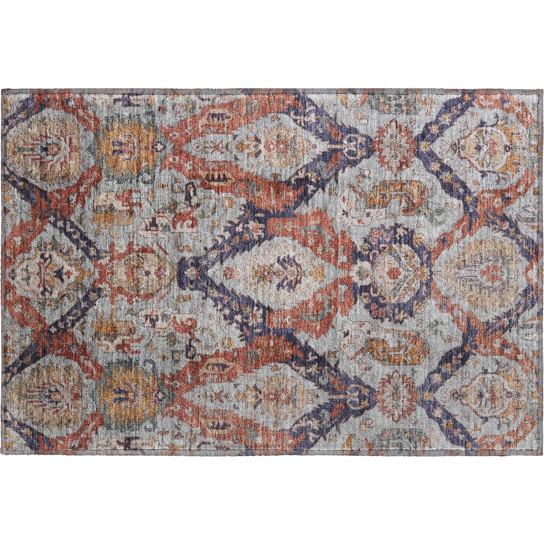 Istanbul Machine Washable Transitional Blue Rug 1'8" x 2'6" #shape_Rectangle