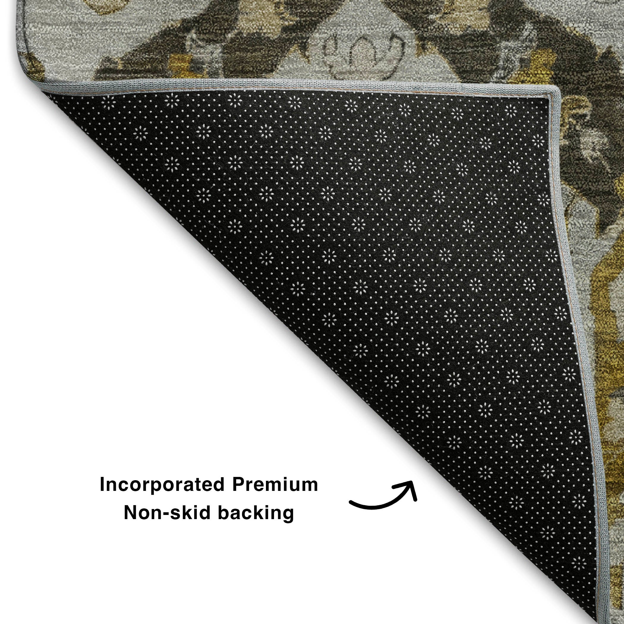 Istanbul Machine Washable Transitional Brown Rug 1'8" x 2'6" #shape_Rectangle