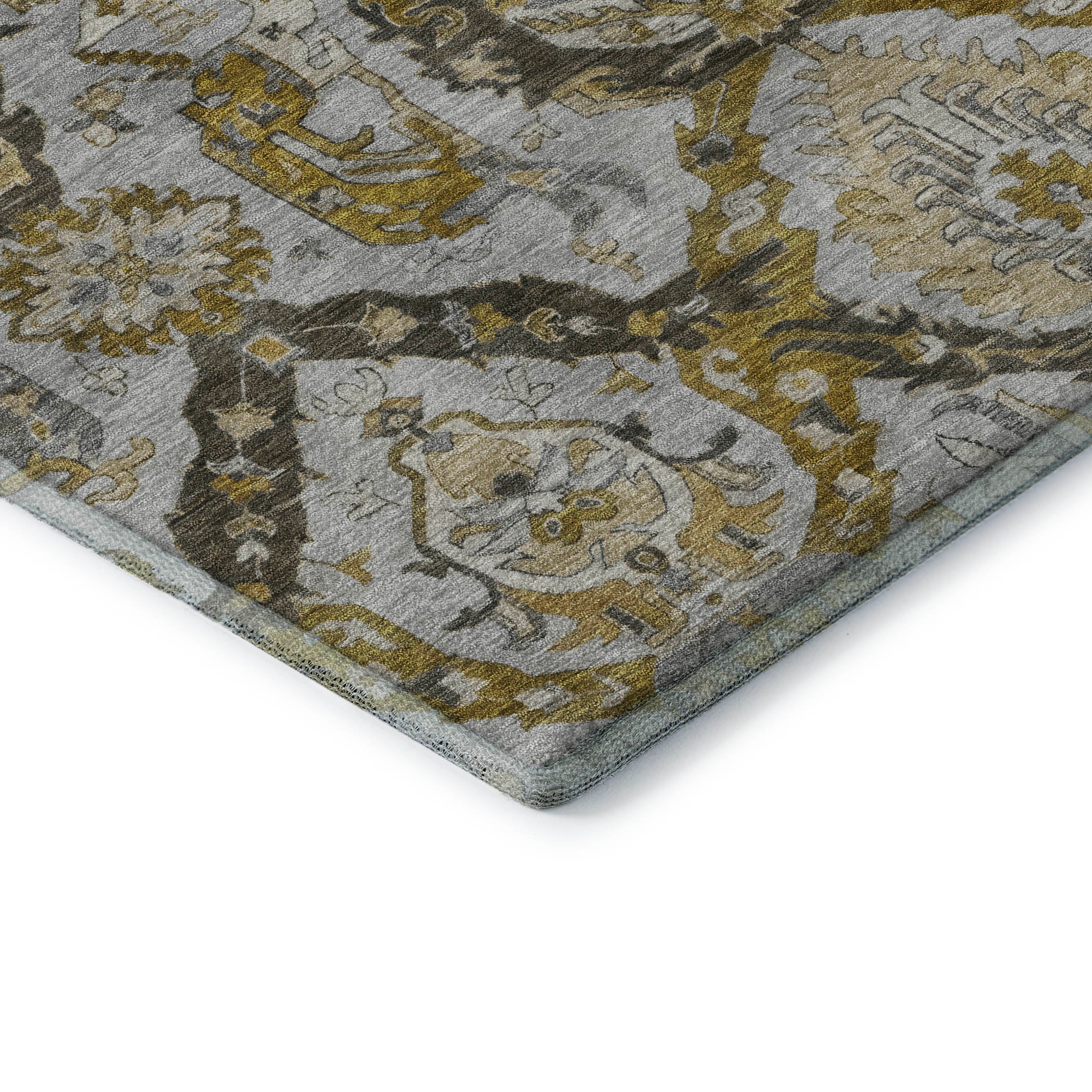 Istanbul Machine Washable Transitional Brown Rug 1'8" x 2'6" #shape_Rectangle