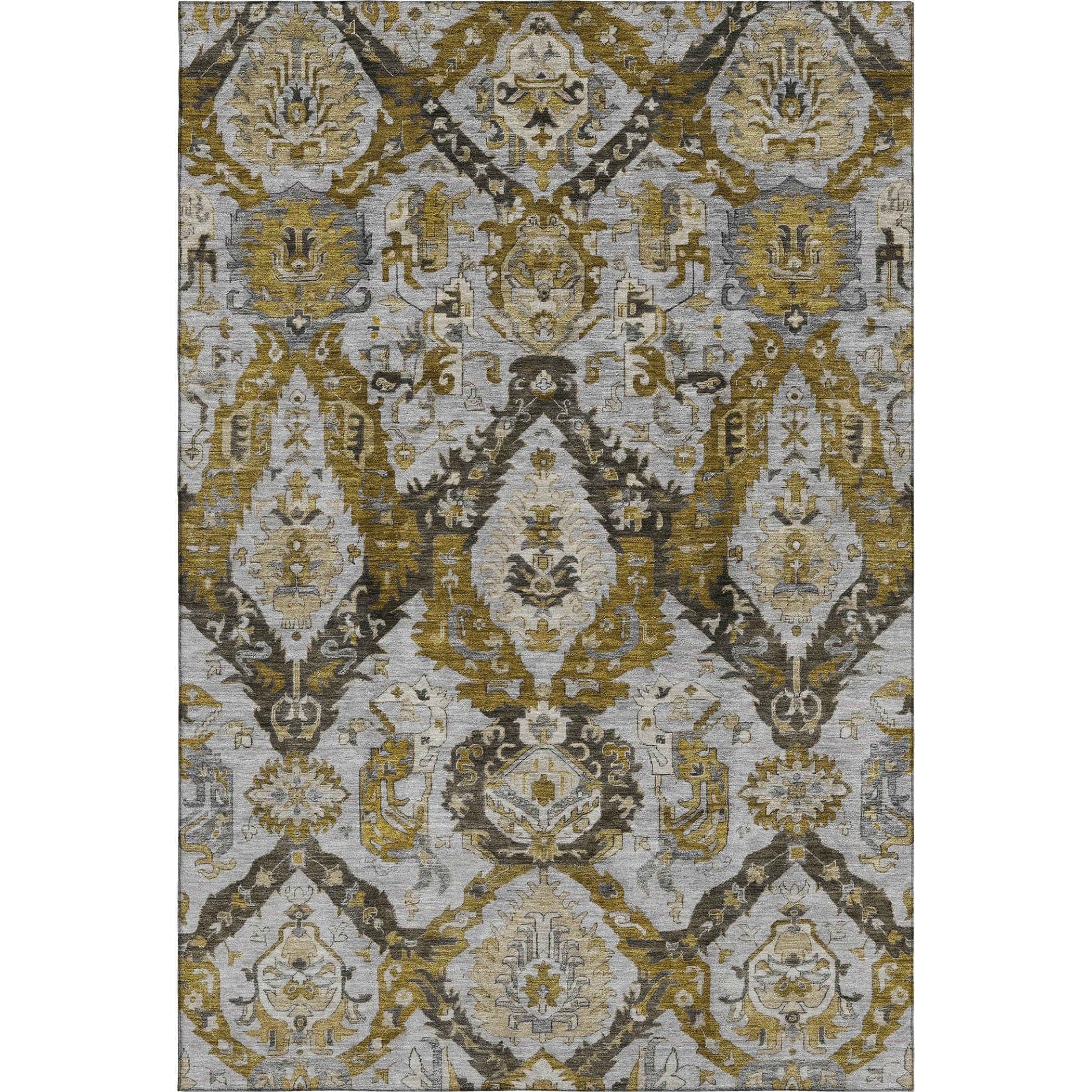 Istanbul Machine Washable Transitional Brown Rug 2'6" x 3'10" #shape_Rectangle