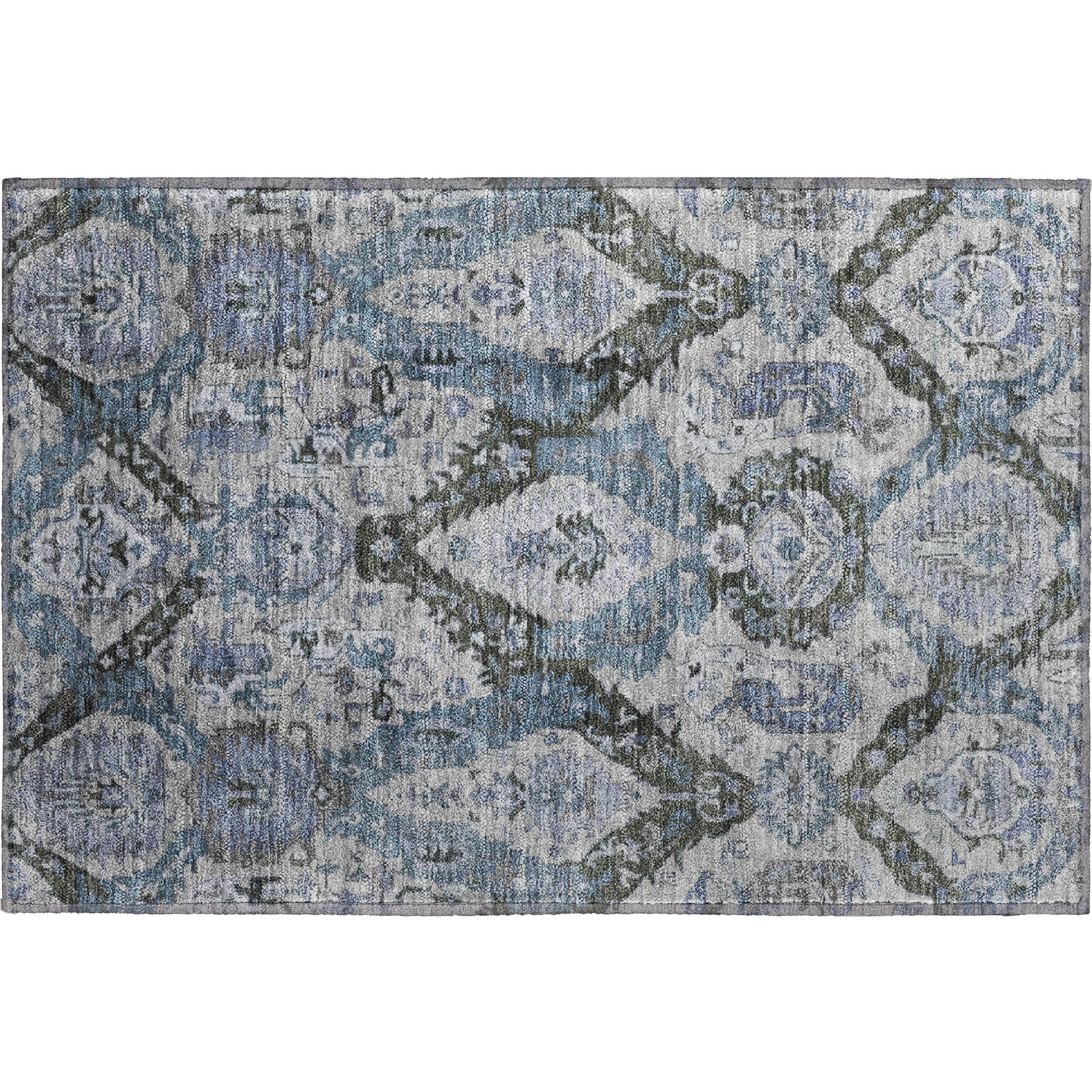 Istanbul Machine Washable Transitional Gray Rug 1'8" x 2'6" #shape_Rectangle