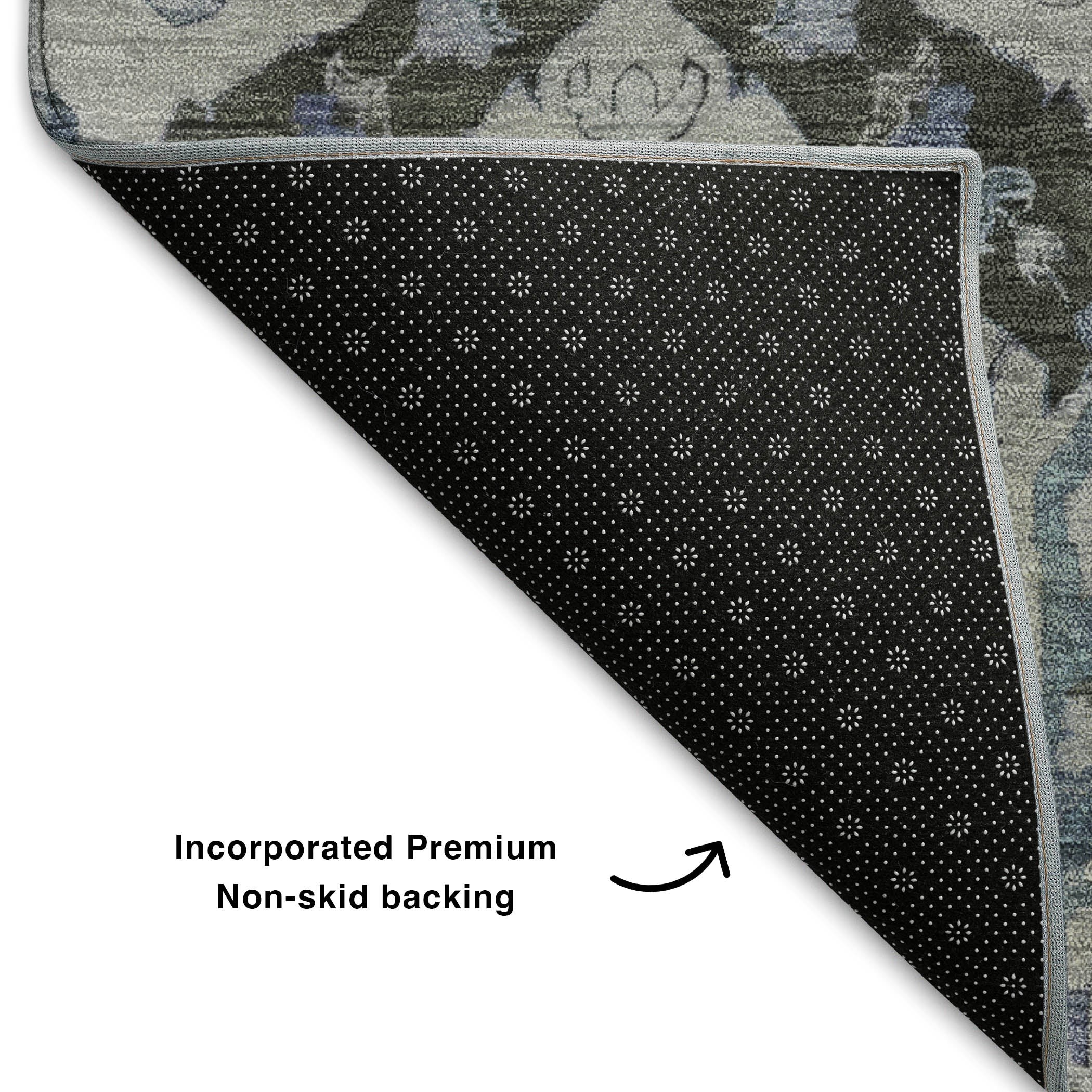 Istanbul Machine Washable Transitional Gray Rug 1'8" x 2'6" #shape_Rectangle