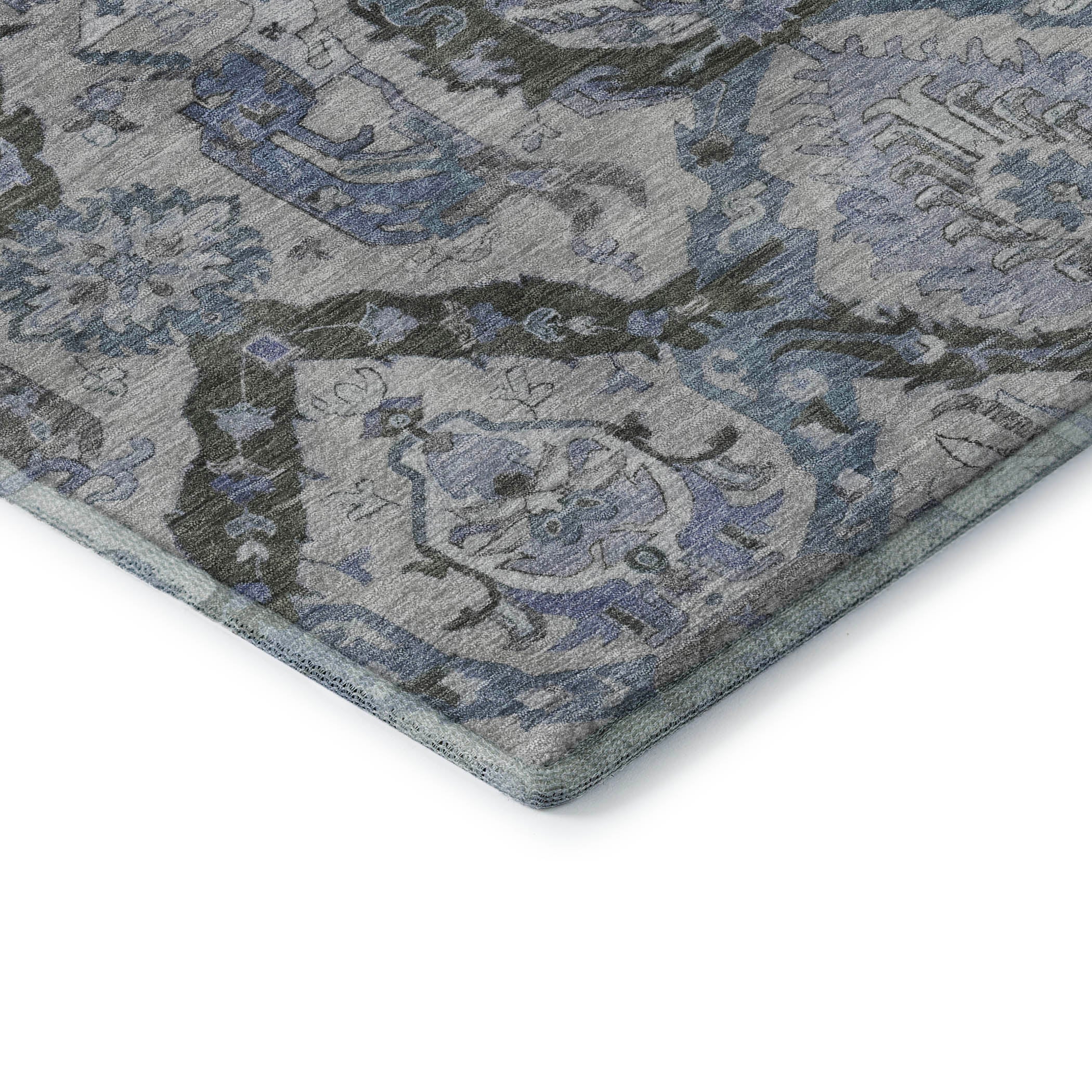 Istanbul Machine Washable Transitional Gray Rug 1'8" x 2'6" #shape_Rectangle