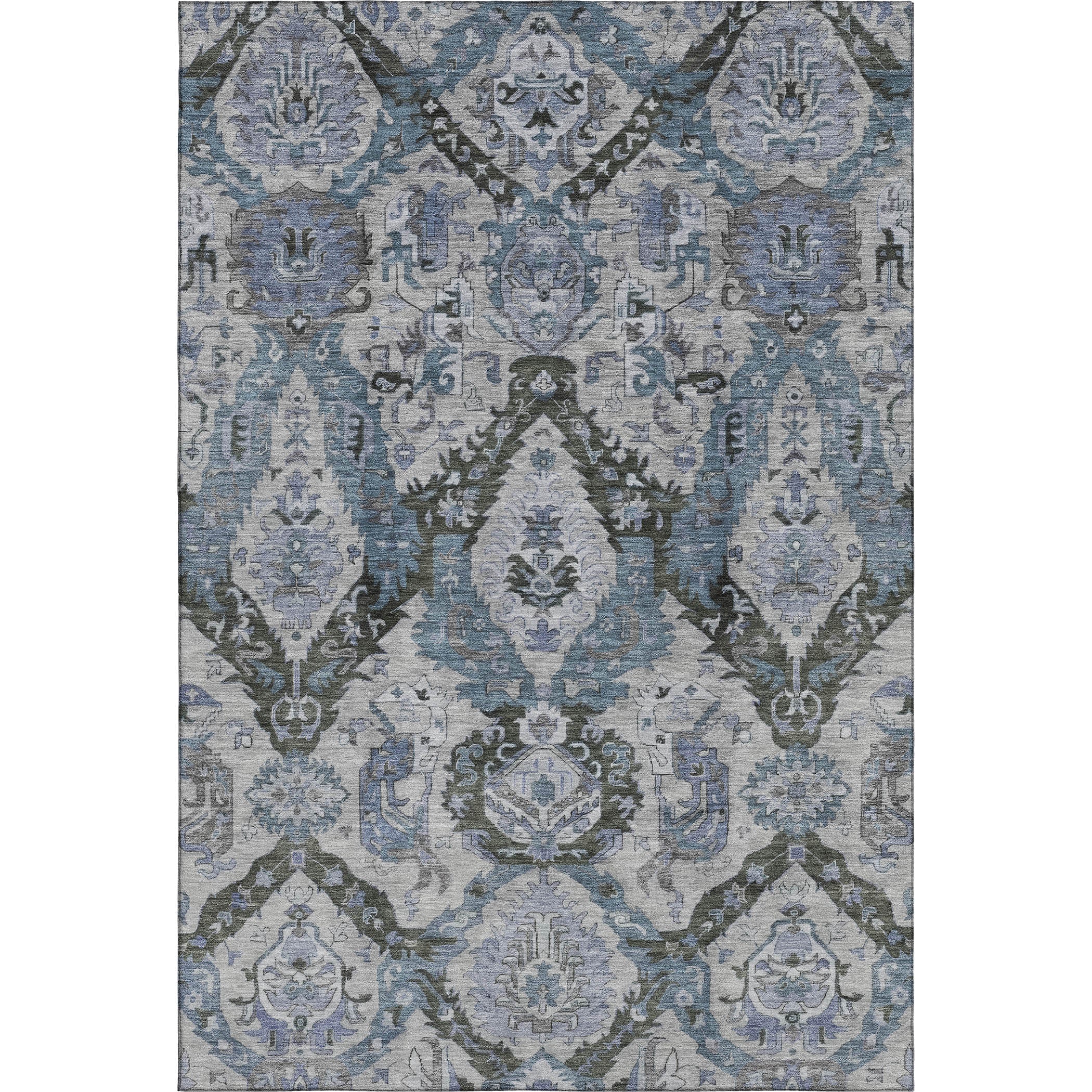 Istanbul Machine Washable Transitional Gray Rug 2'6" x 3'10" #shape_Rectangle