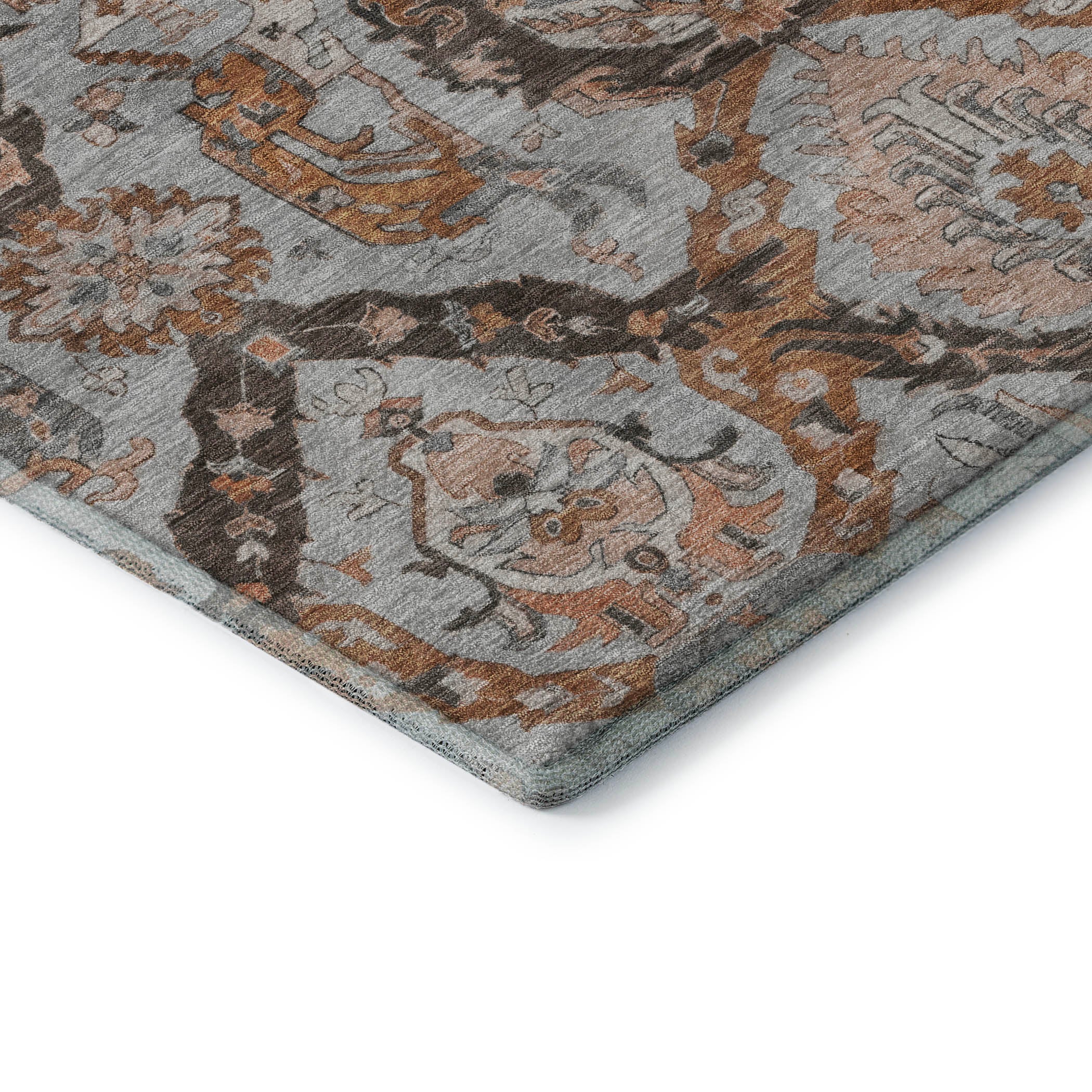 Istanbul Machine Washable Transitional Paprika Orange Rug 1'8" x 2'6" #shape_Rectangle