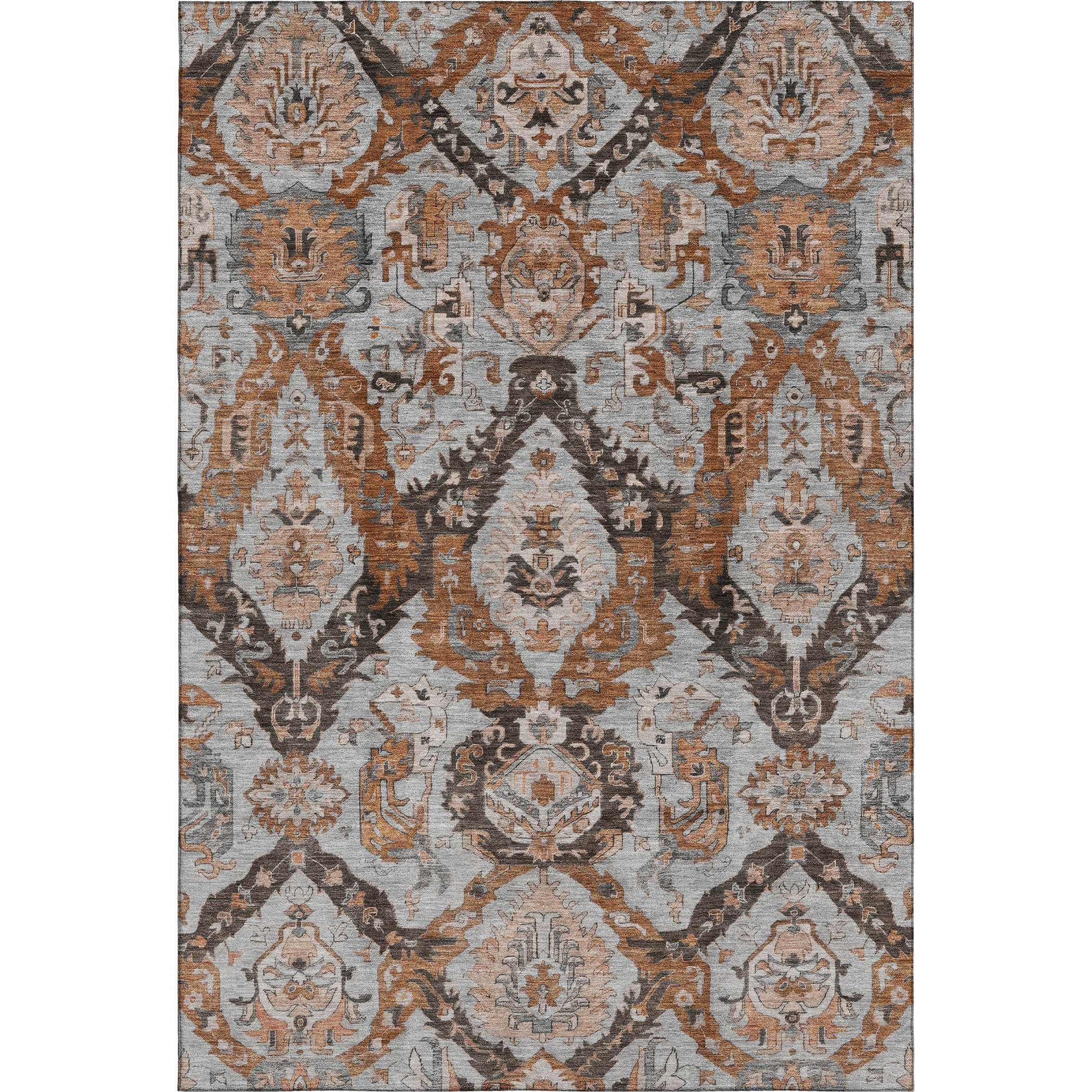 Istanbul Machine Washable Transitional Paprika Orange Rug 2'6" x 3'10" #shape_Rectangle