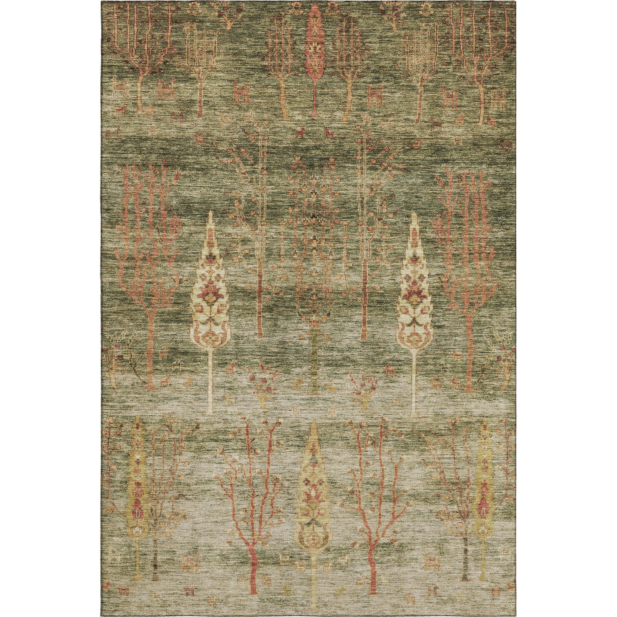 Antigua Machine Washable Transitional Aloe Green Rug 2'6" x 3'10" #shape_Rectangle
