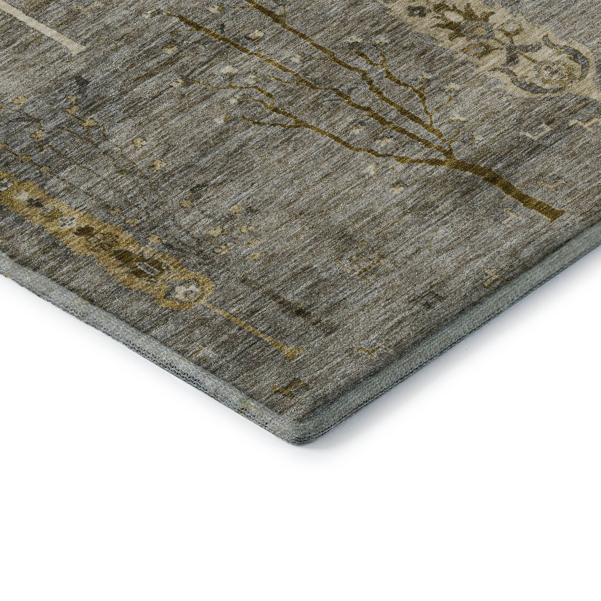 Antigua Machine Washable Transitional Pewter Gray Rug 1'8" x 2'6" #shape_Rectangle