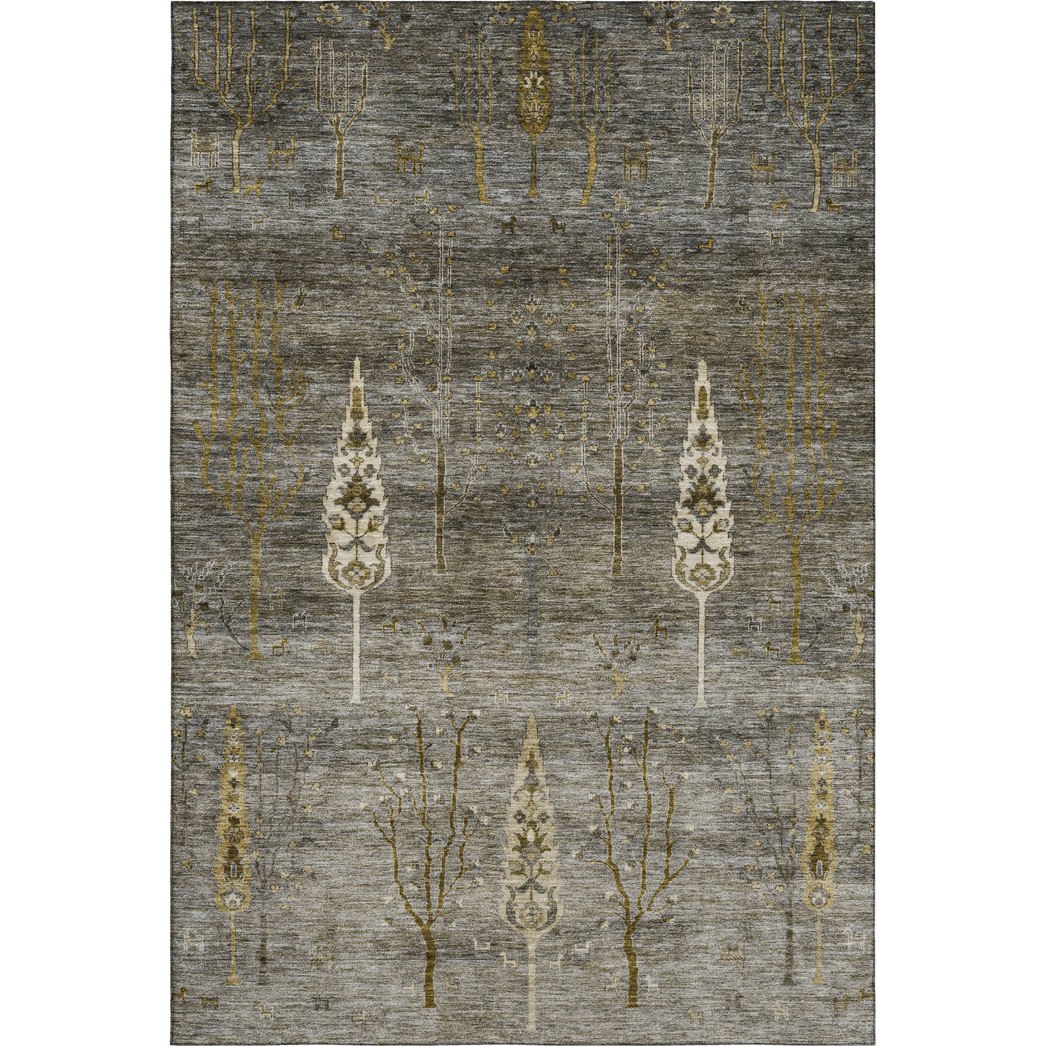 Antigua Machine Washable Transitional Pewter Gray Rug 2'6" x 3'10" #shape_Rectangle