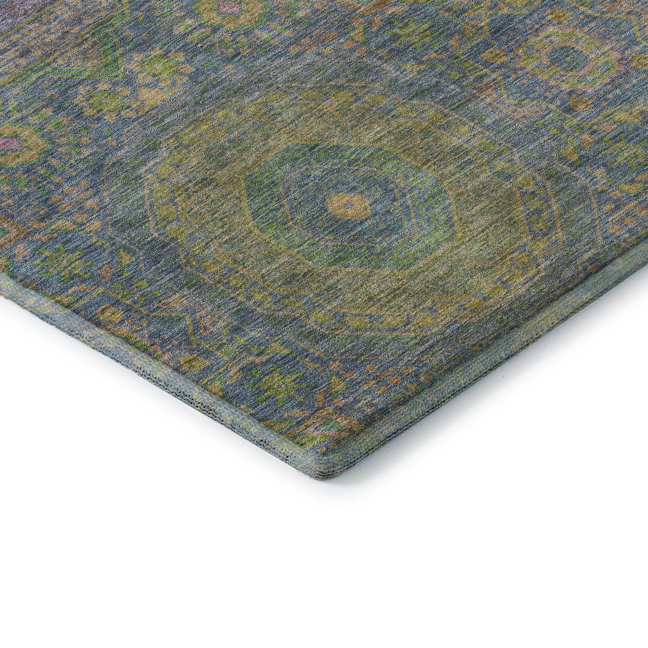 Hoi An Machine Washable Transitional Blue Rug 1'8" x 2'6" #shape_Rectangle