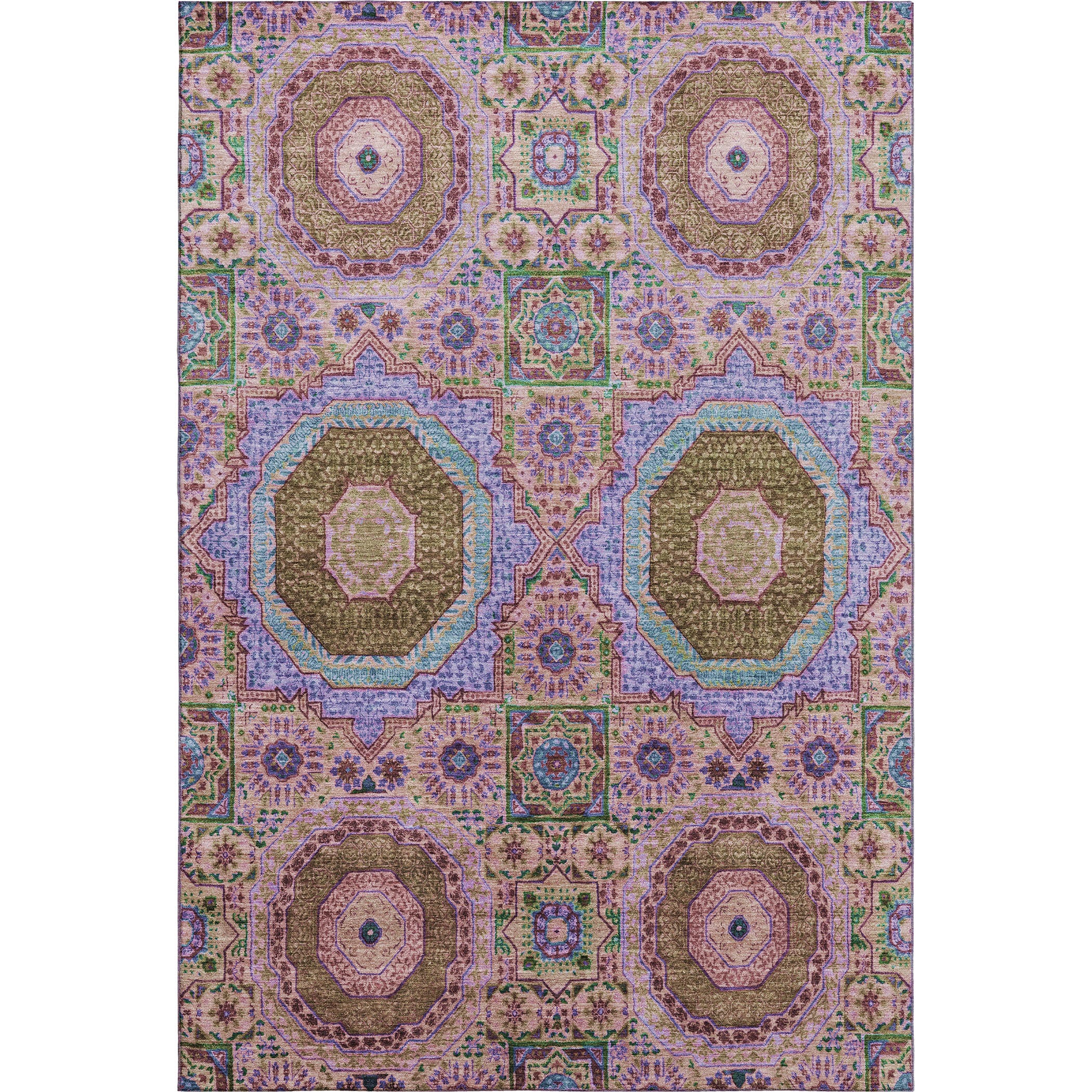 Hoi An Machine Washable Transitional Pink Rug 2'6" x 3'10" #shape_Rectangle