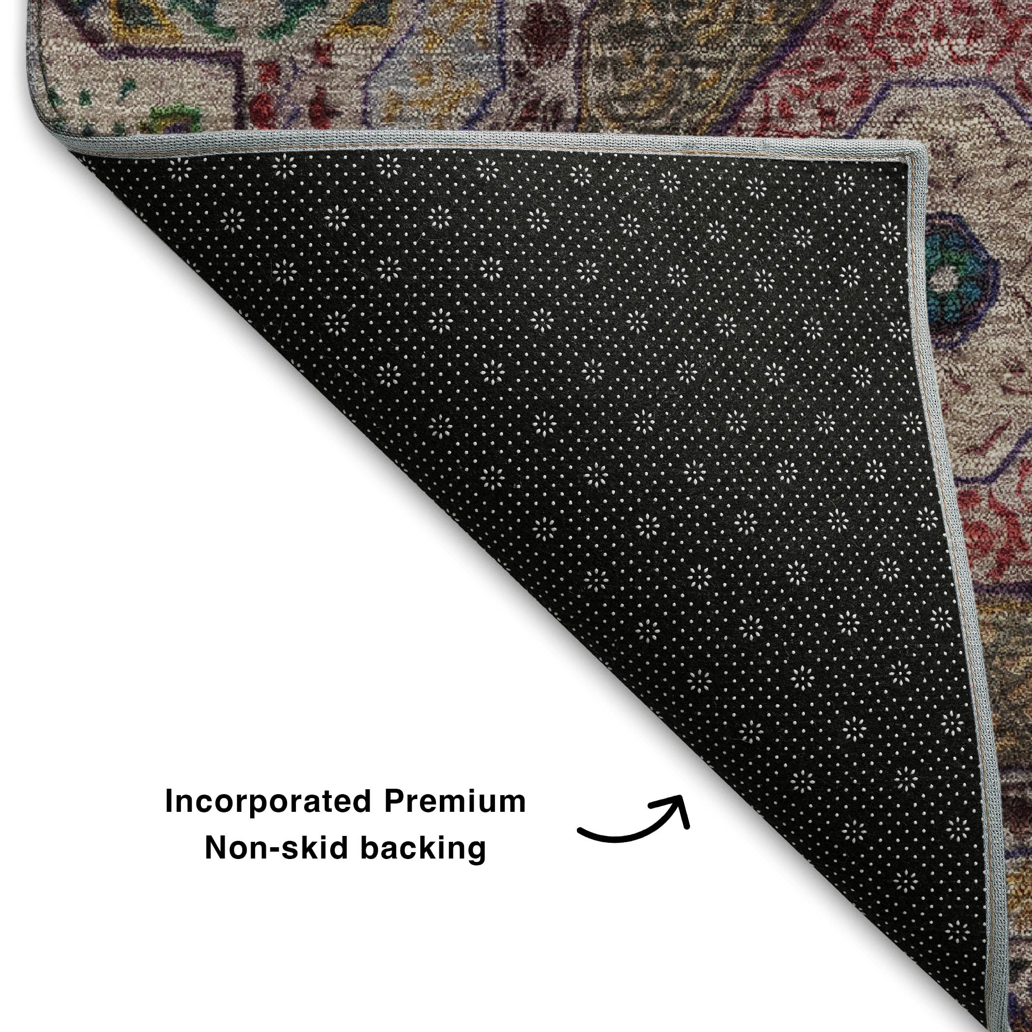 Hoi An Machine Washable Transitional Purple Rug 1'8" x 2'6" #shape_Rectangle