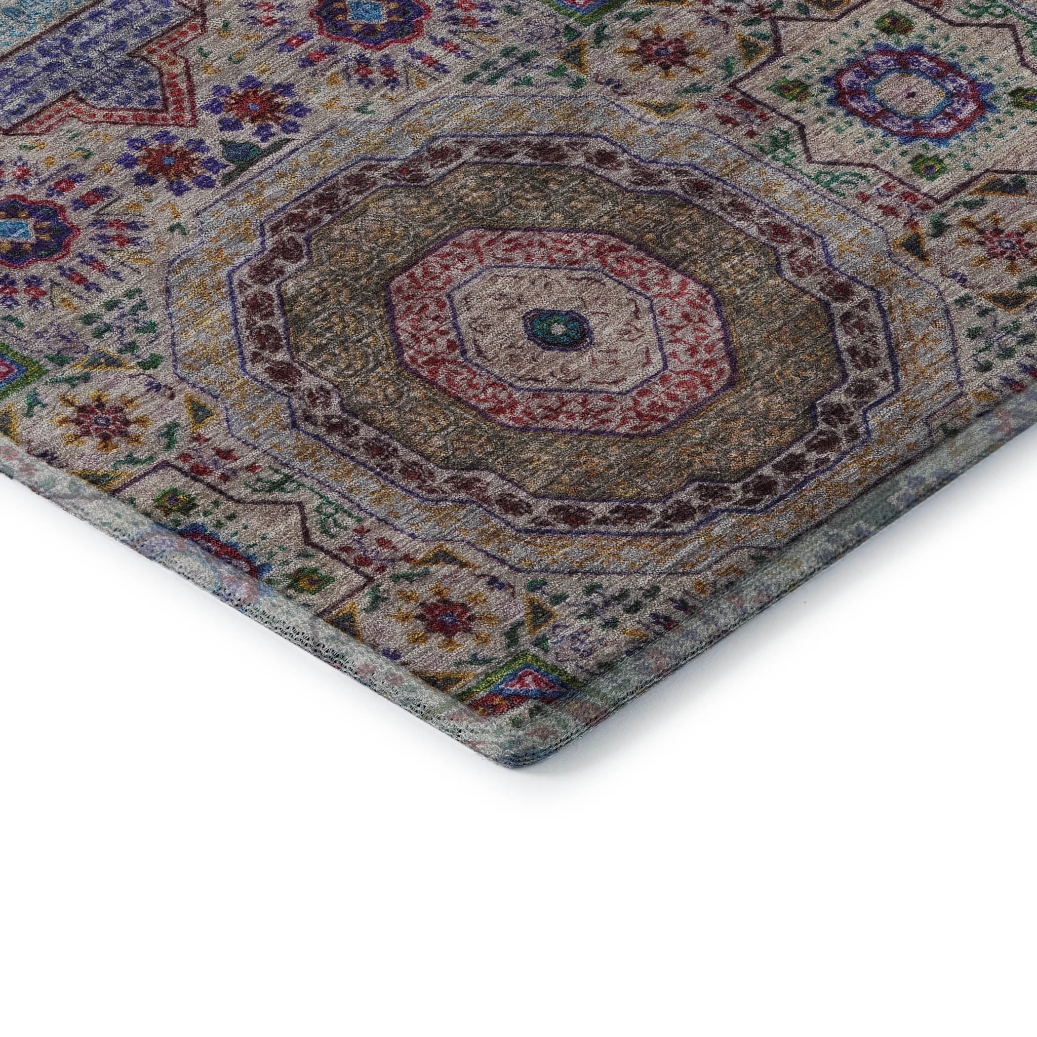 Hoi An Machine Washable Transitional Purple Rug 1'8" x 2'6" #shape_Rectangle