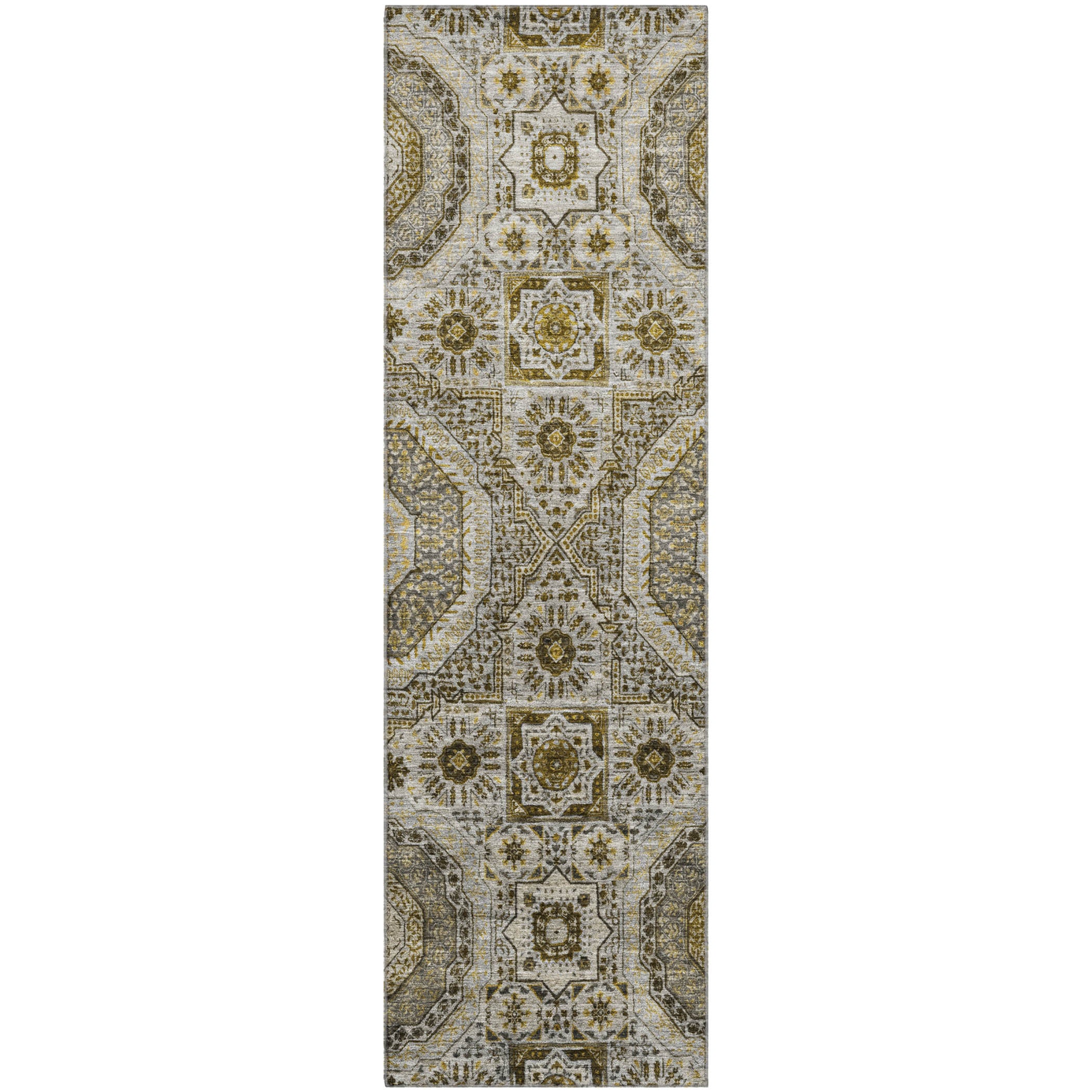 Hoi An Machine Washable Transitional Taupe Brown Rug 2'3" x 7'6" #shape_Runner
