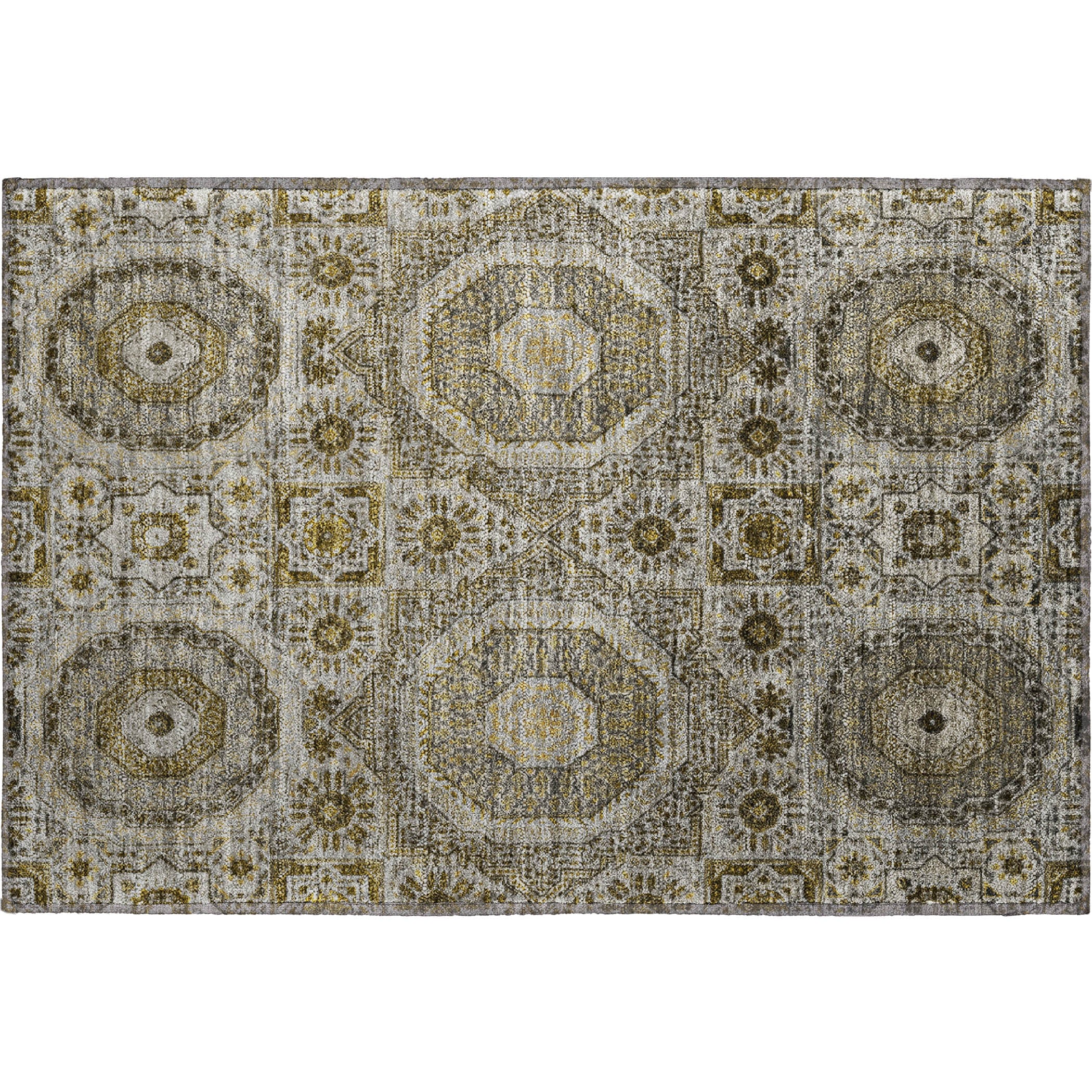 Hoi An Machine Washable Transitional Taupe Brown Rug 1'8" x 2'6" #shape_Rectangle