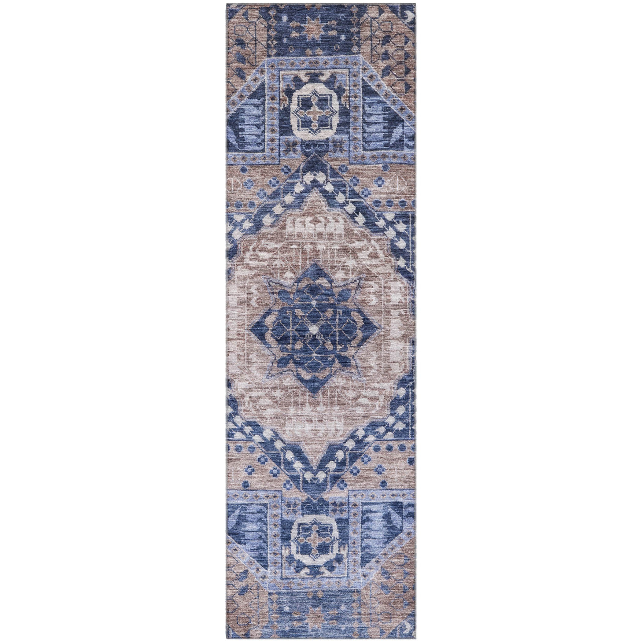 Sintra Machine Washable Transitional Brown Rug 2'3" x 7'6" #shape_Runner