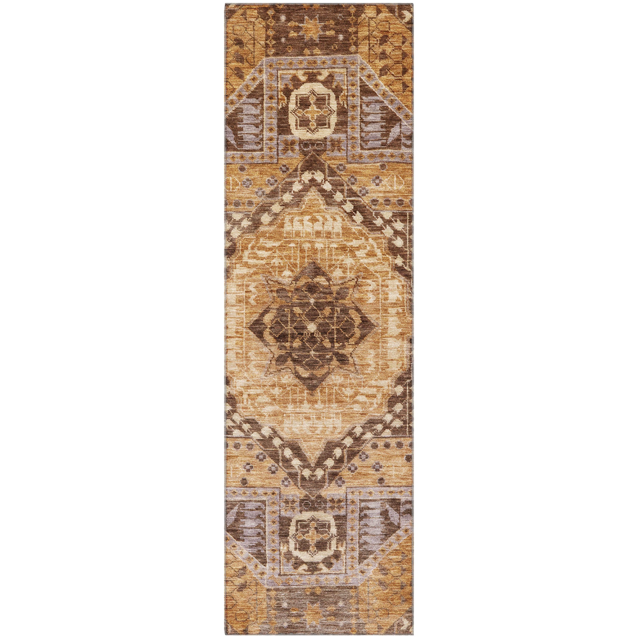 Sintra Machine Washable Transitional Copper Orange Rug 2'3" x 7'6" #shape_Runner