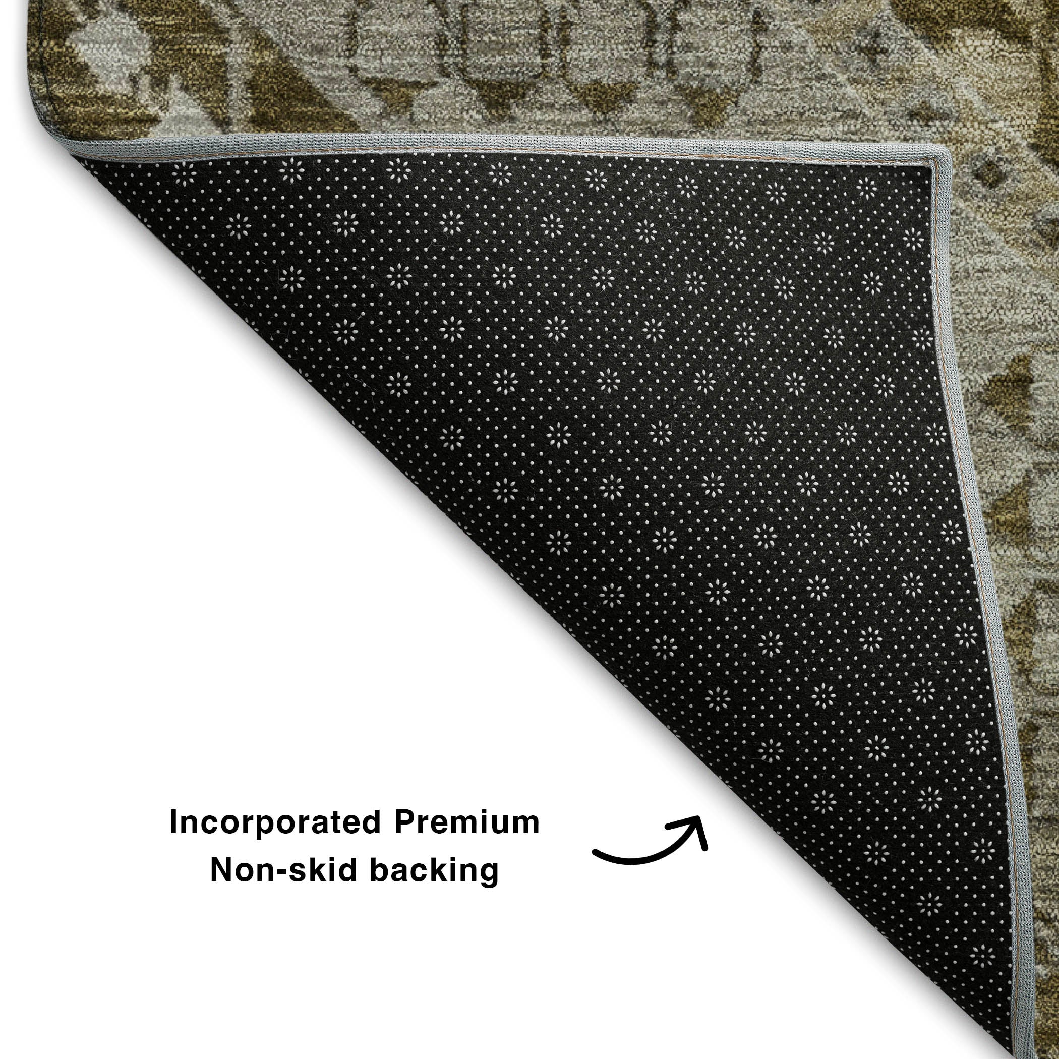Sintra Machine Washable Transitional Khaki Brown Rug 1'8" x 2'6" #shape_Rectangle