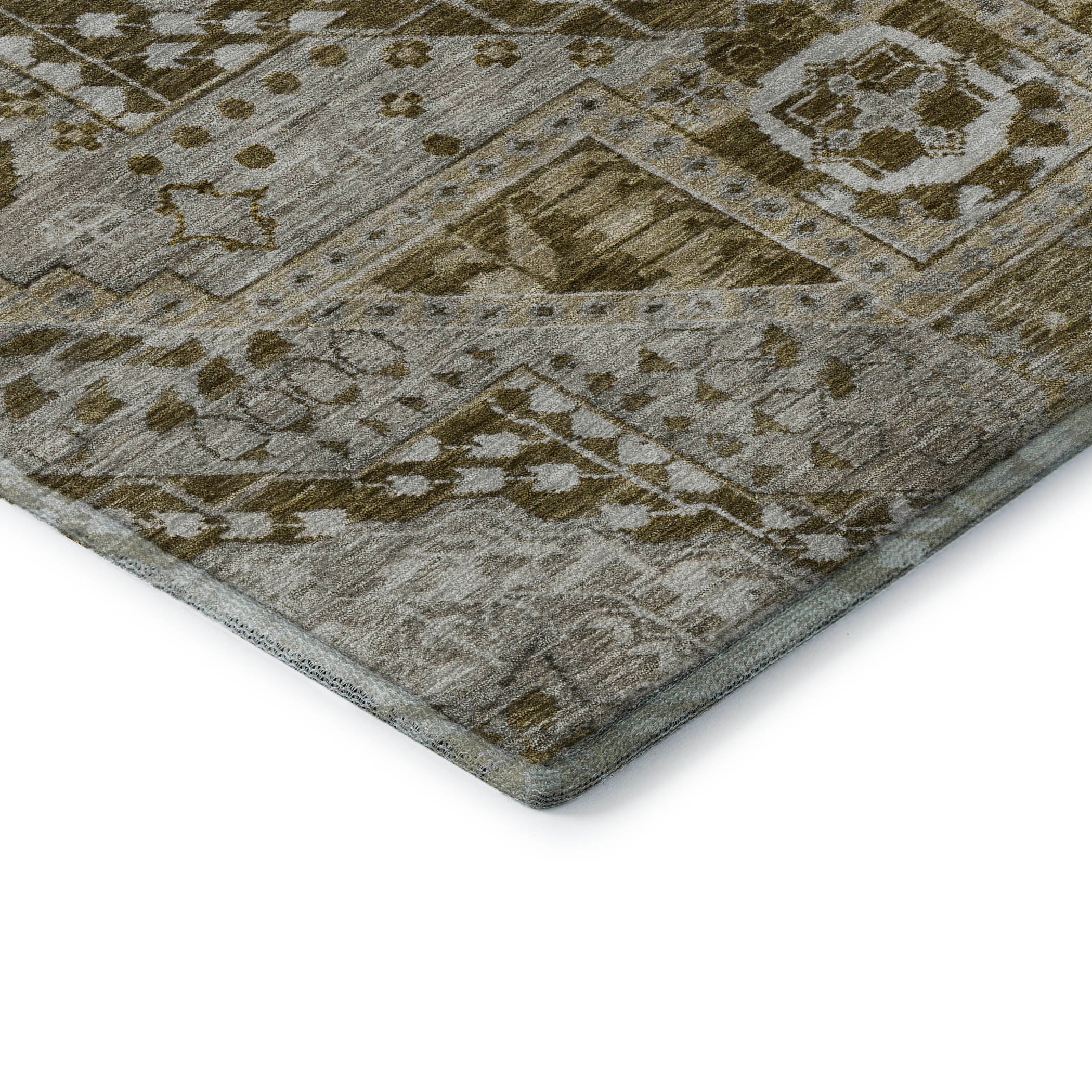 Sintra Machine Washable Transitional Khaki Brown Rug 1'8" x 2'6" #shape_Rectangle
