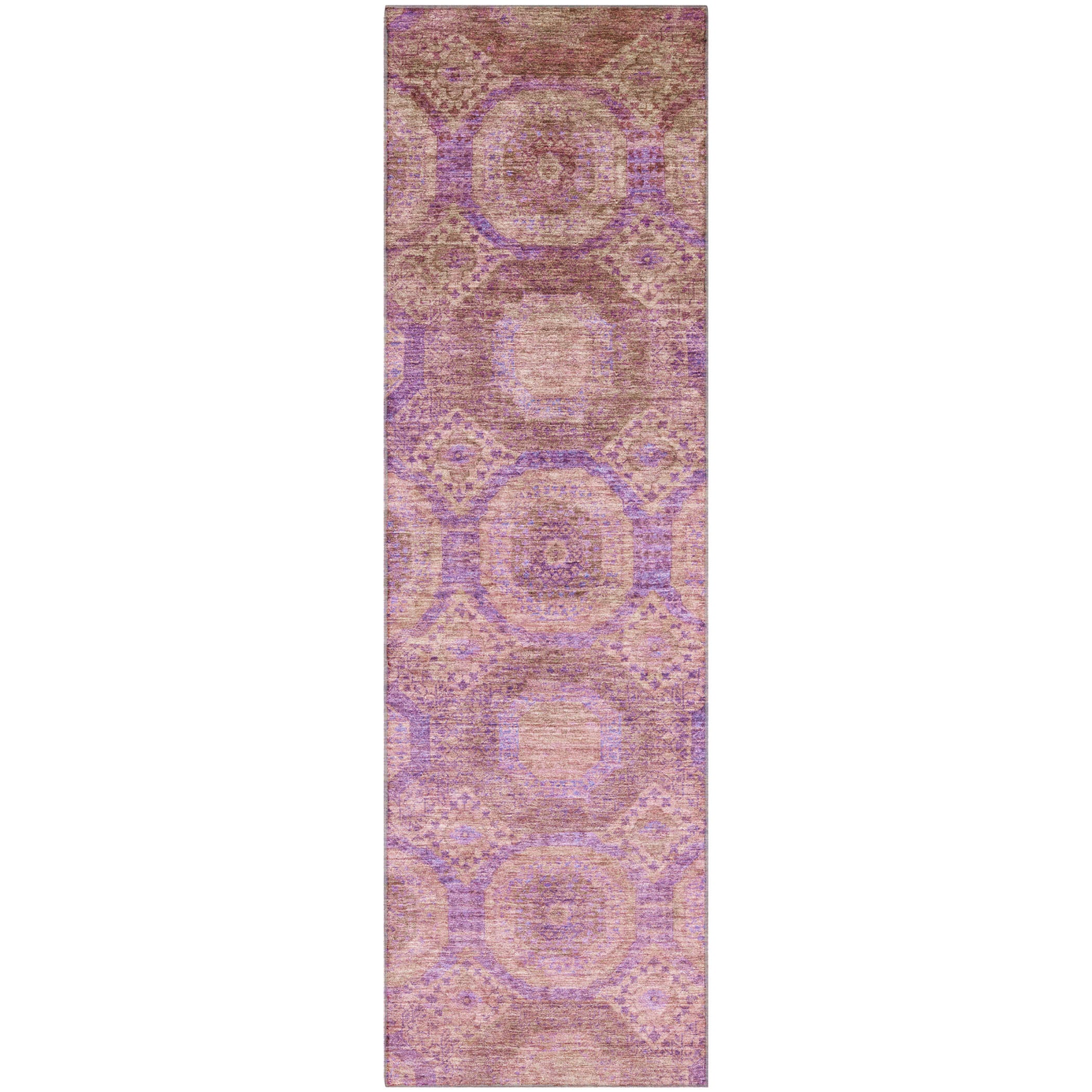 Sarajevo Machine Washable Transitional Blush Pink Rug 2'3" x 7'6" #shape_Runner