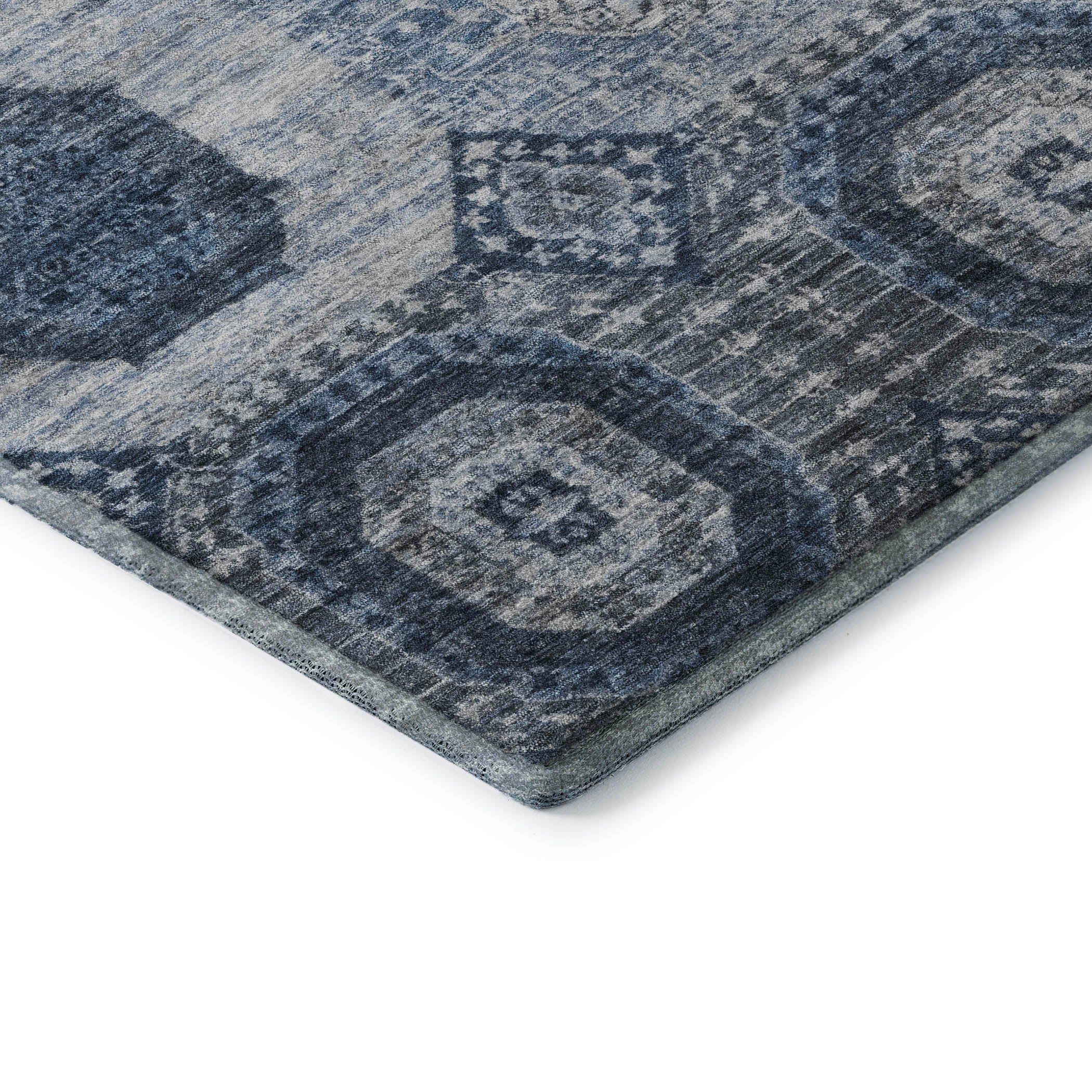 Vienna Machine Washable Transitional Blue Rug 1'8" x 2'6" #shape_Rectangle