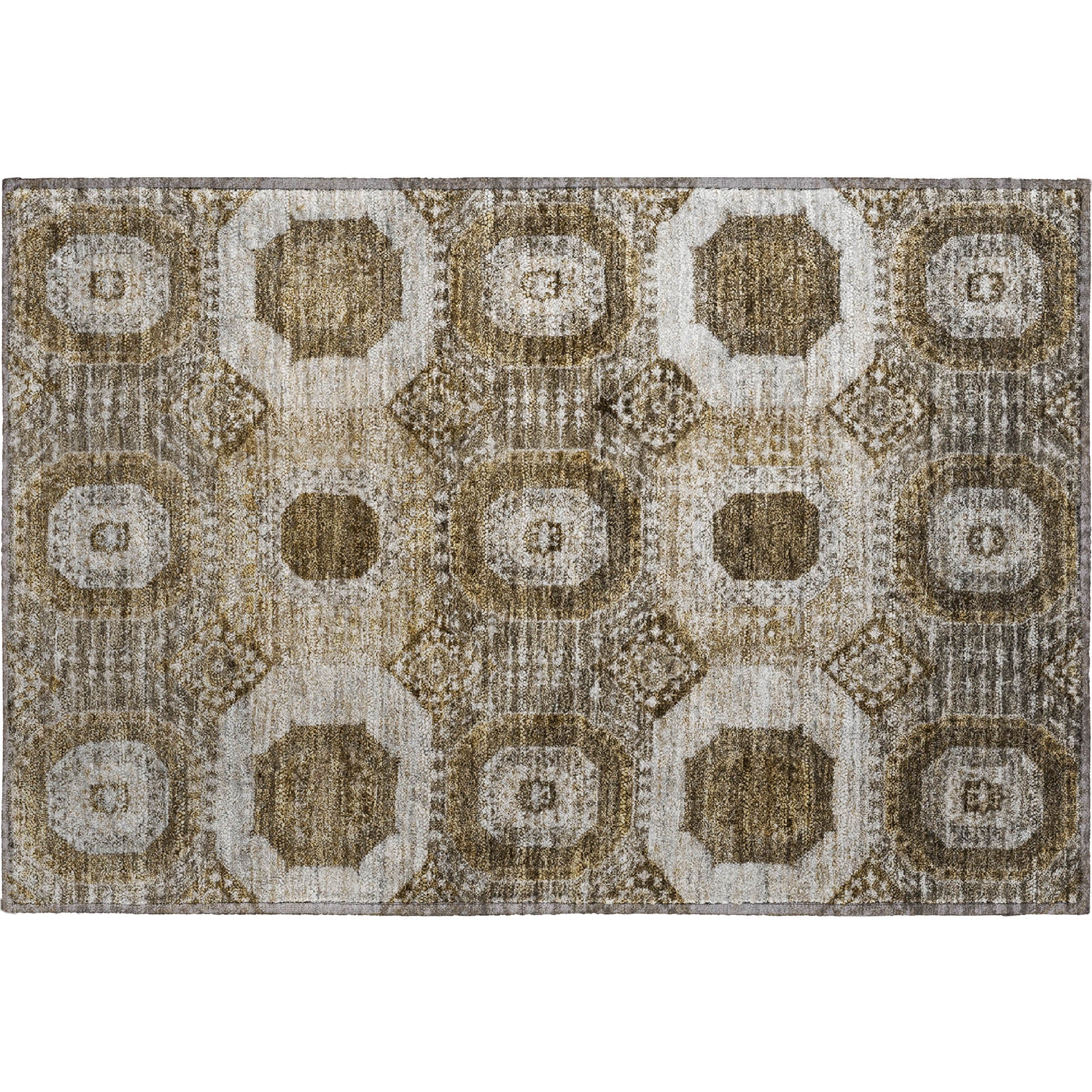 Vienna Machine Washable Transitional Brown Rug 1'8" x 2'6" #shape_Rectangle