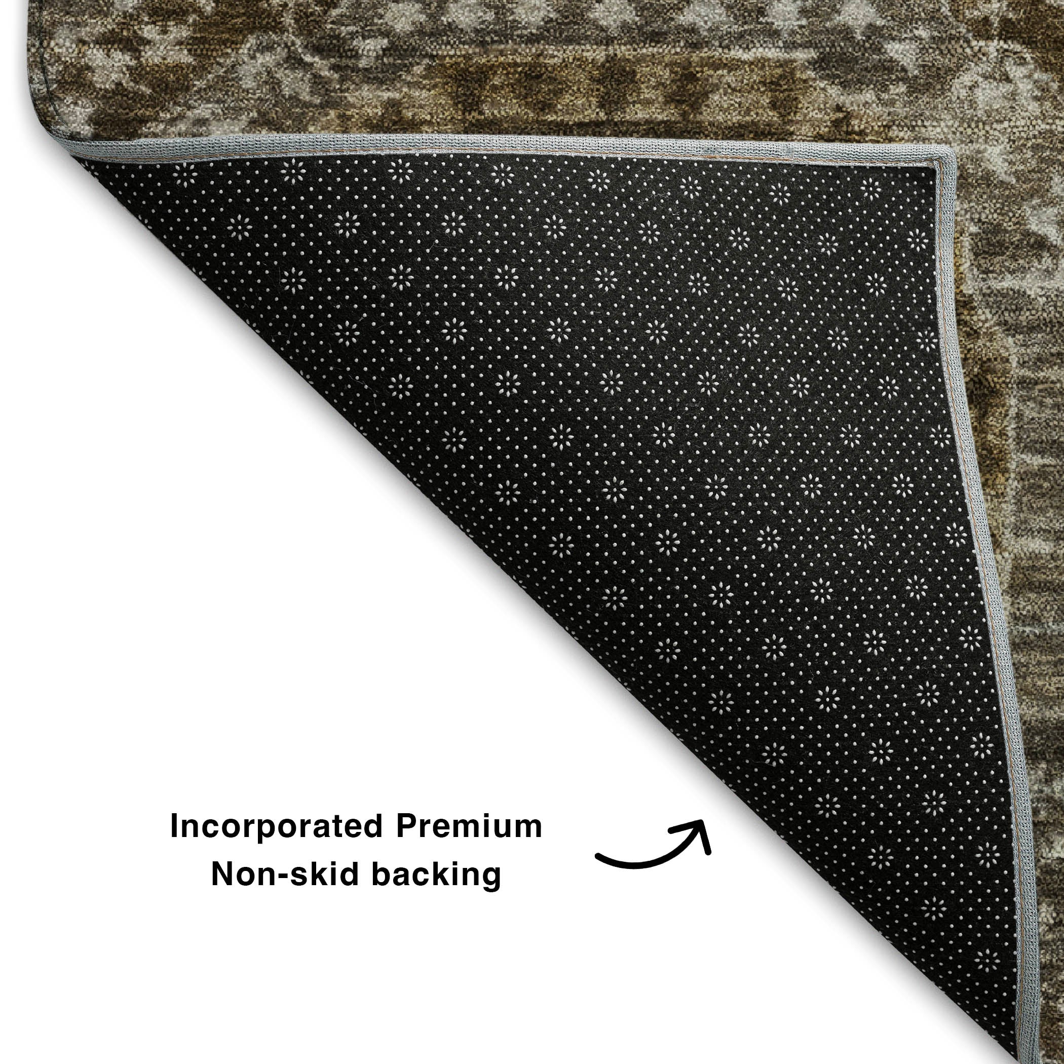 Vienna Machine Washable Transitional Brown Rug 1'8" x 2'6" #shape_Rectangle