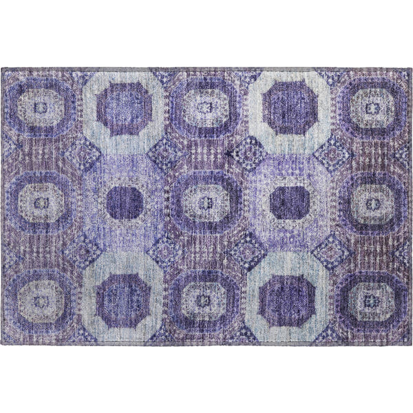 Vienna Machine Washable Transitional Purple Rug 1'8" x 2'6"