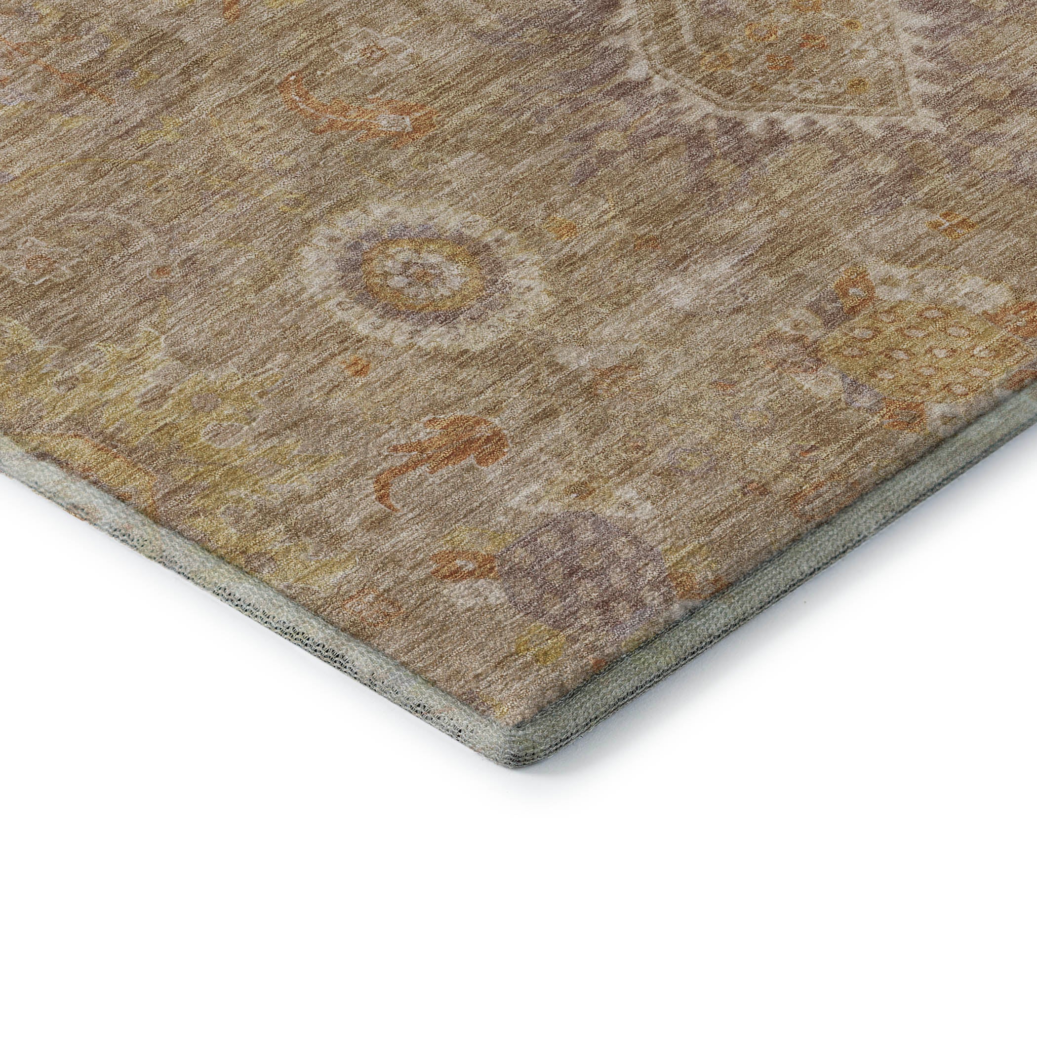 Rome Machine Washable Traditional Beige Brown Rug 1'8" x 2'6" #shape_Rectangle
