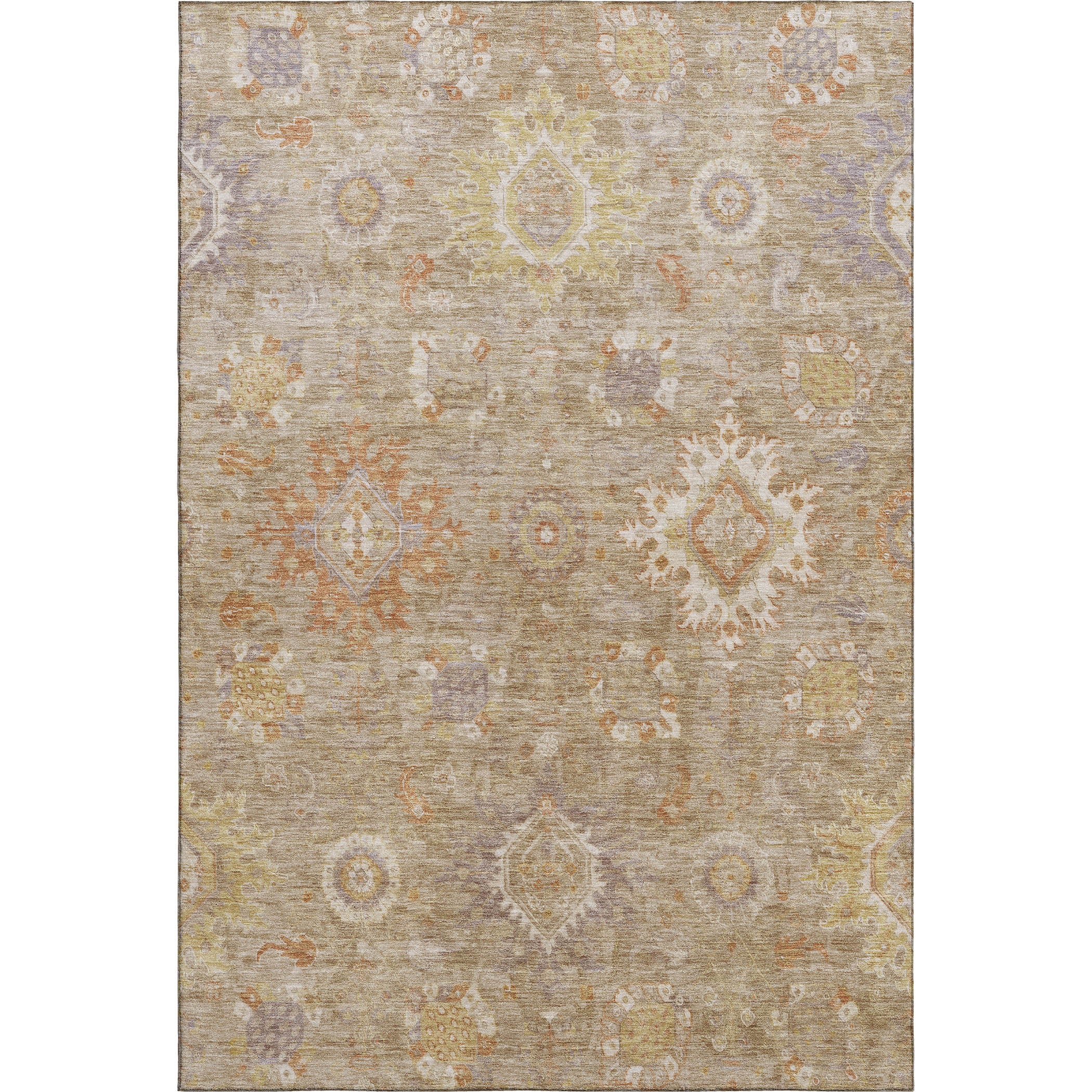Rome Machine Washable Traditional Beige Brown Rug 2'6" x 3'10" #shape_Rectangle