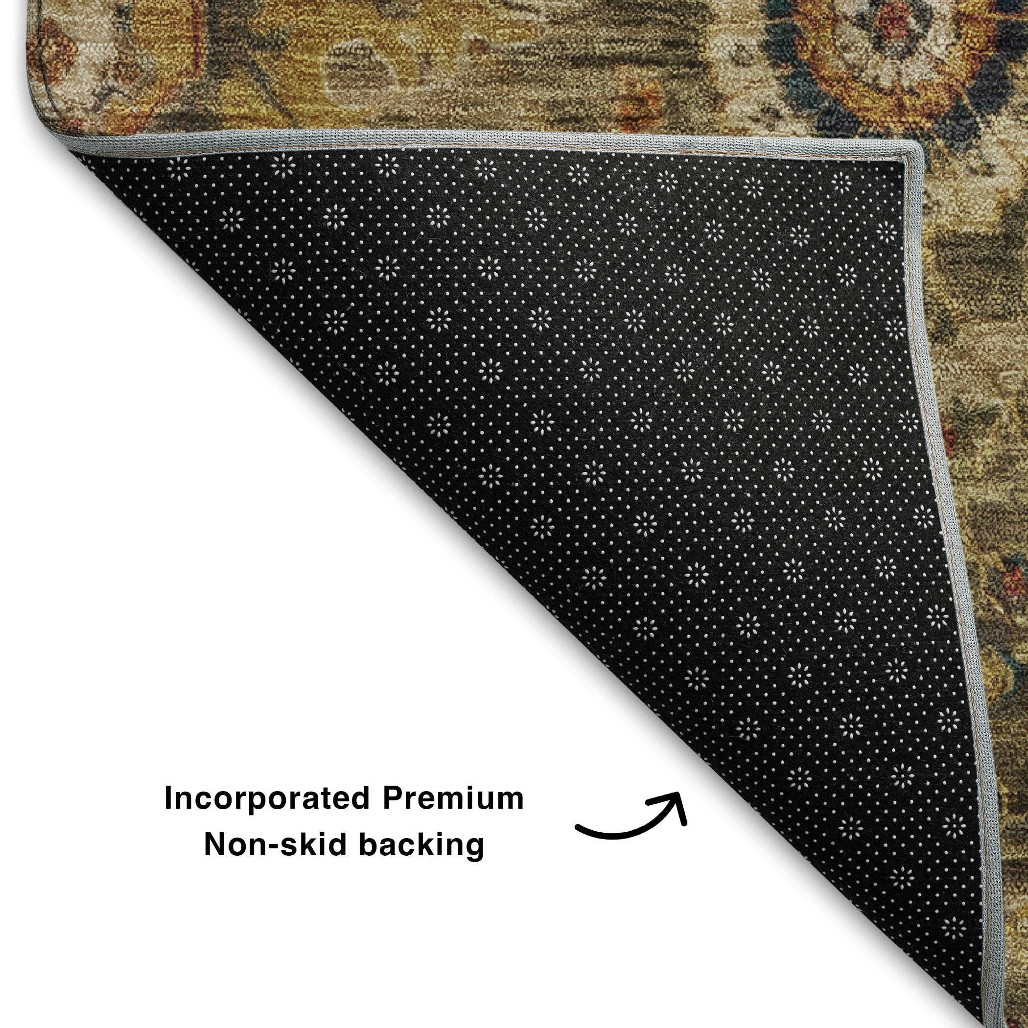 Rome Machine Washable Traditional Brown Rug 1'8" x 2'6" #shape_Rectangle