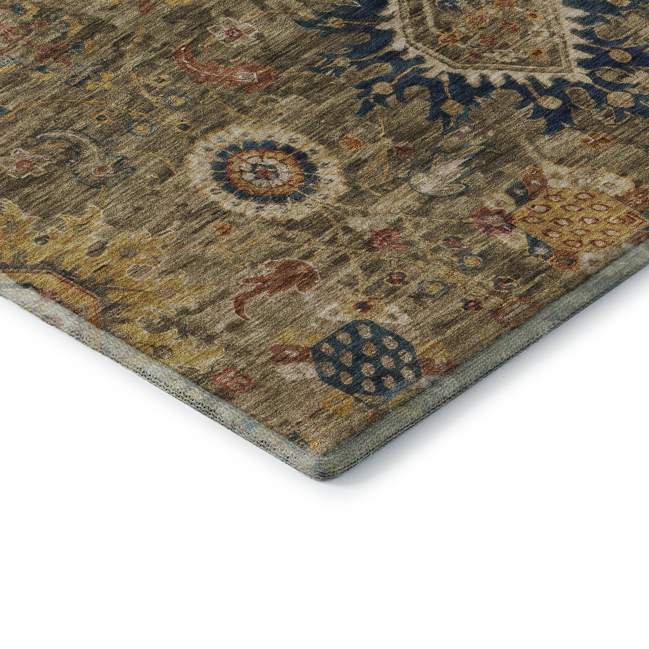 Rome Machine Washable Traditional Brown Rug 1'8" x 2'6" #shape_Rectangle