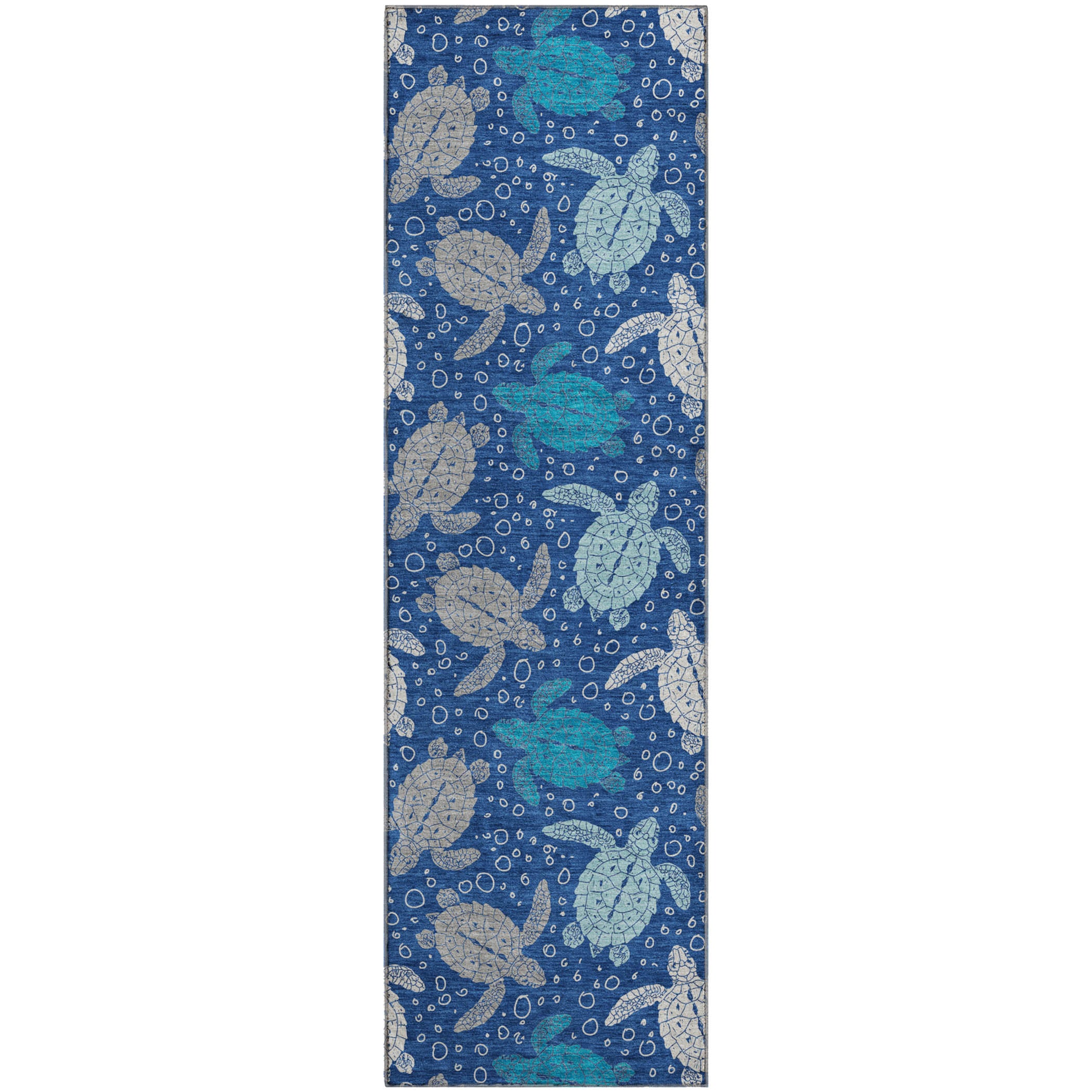 Cartagena Machine Washable Coastal Blue Rug 2'3" x 7'6" #shape_Runner