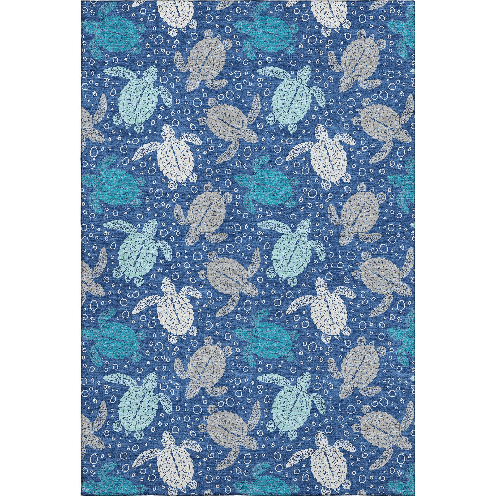 Cartagena Machine Washable Coastal Blue Rug 2'6" x 3'10" #shape_Rectangle