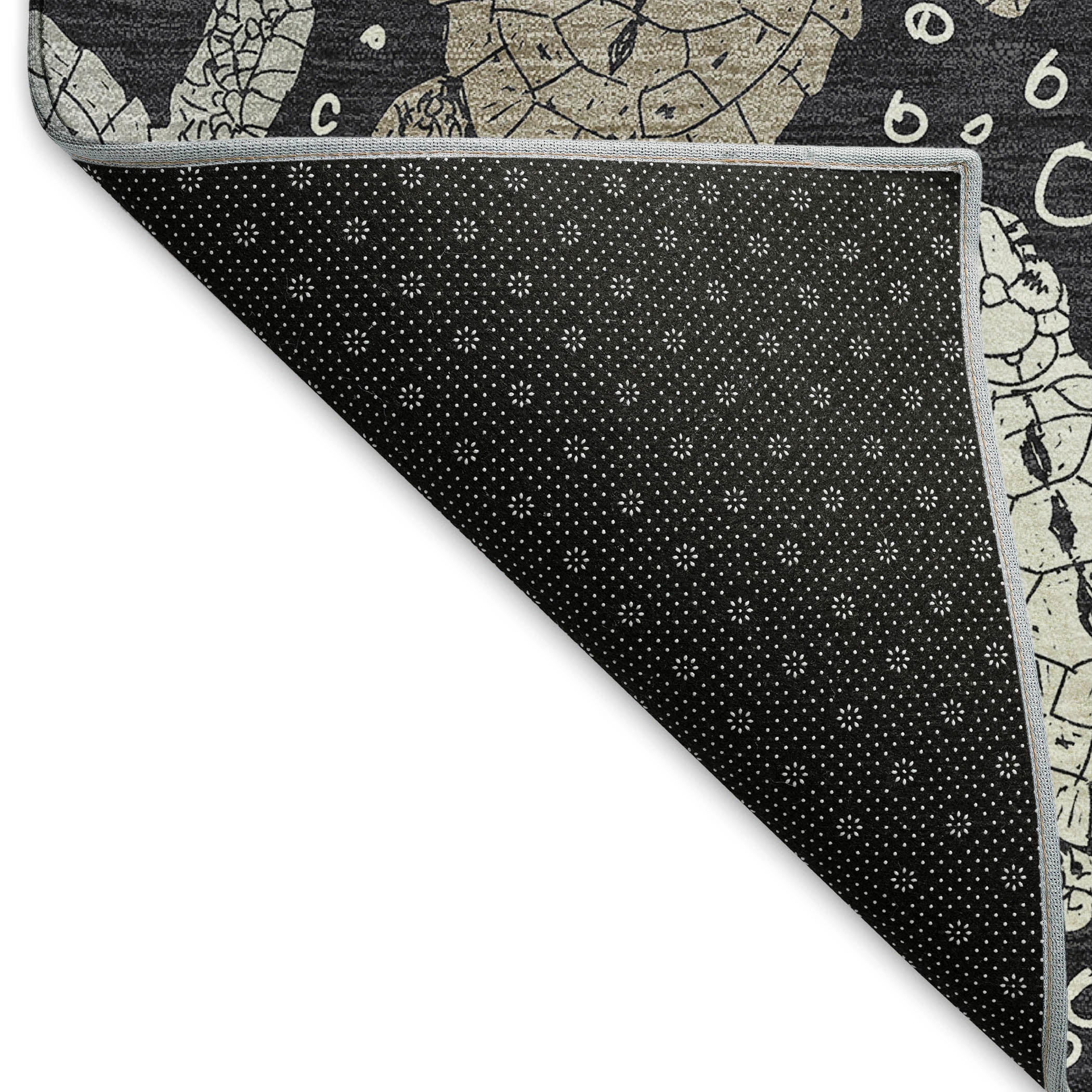 Cartagena Machine Washable Coastal Midnight Black Rug 1'8" x 2'6" #shape_Rectangle