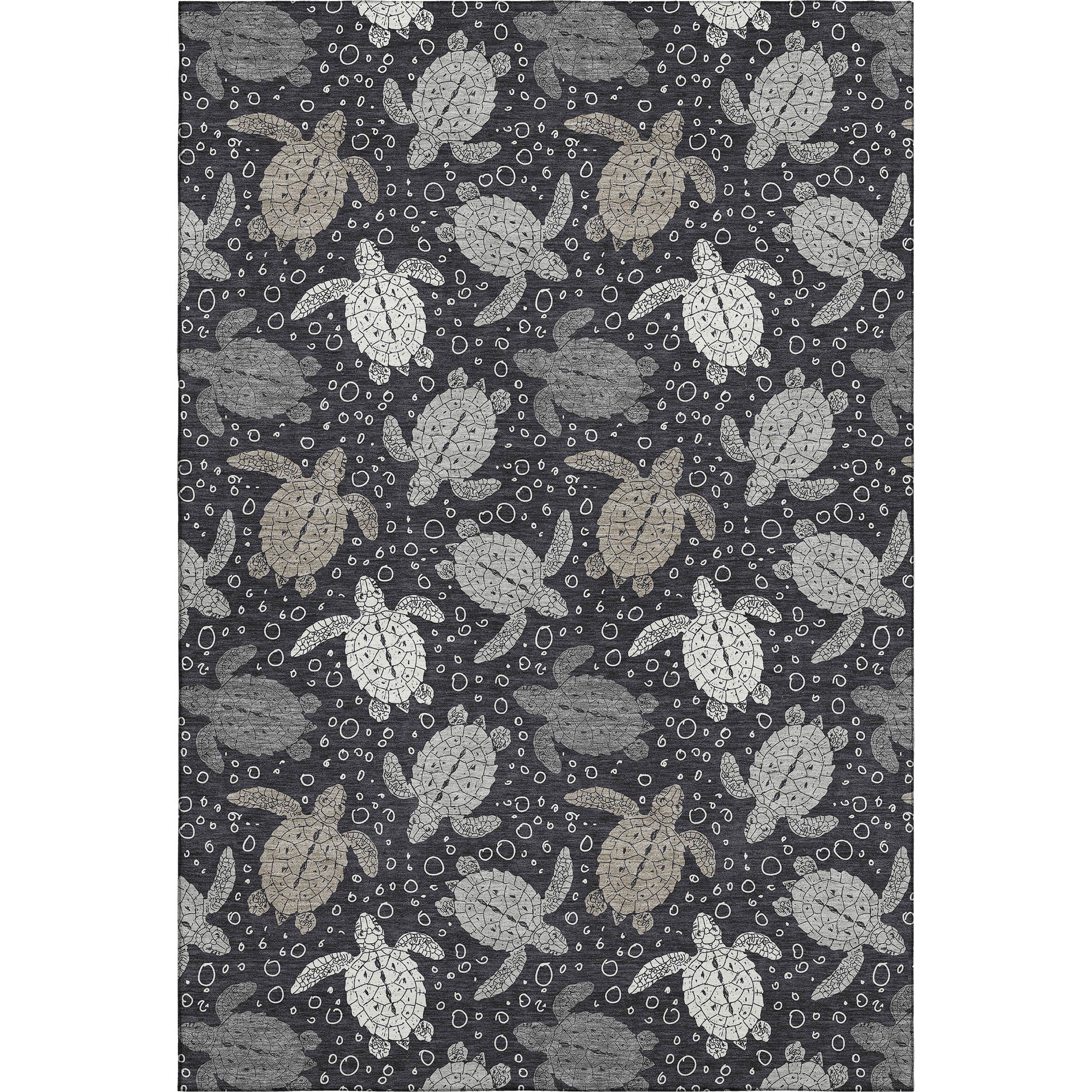 Cartagena Machine Washable Coastal Midnight Black Rug 2'6" x 3'10" #shape_Rectangle
