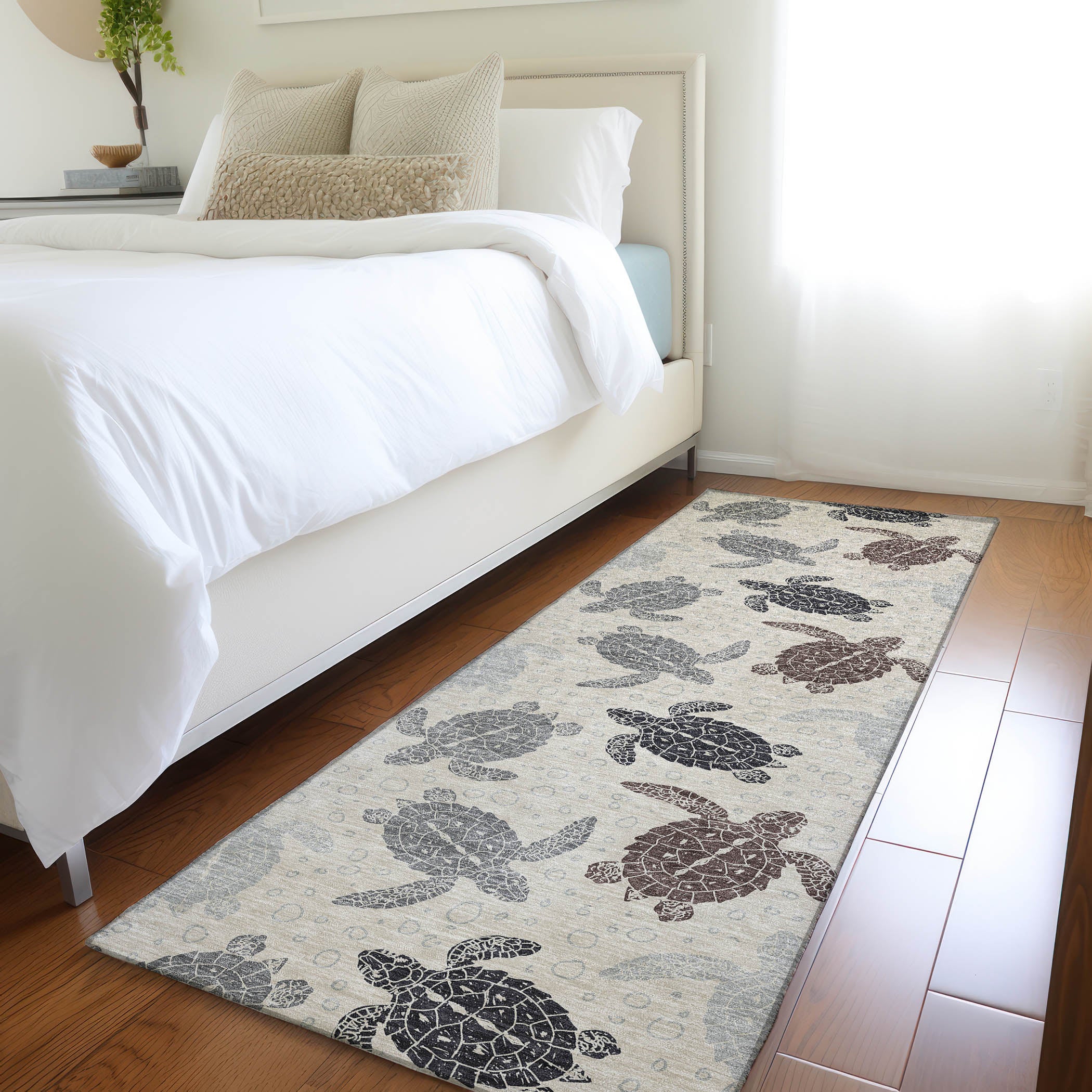 Cartagena Machine Washable Coastal Sand Beige Rug 2'3" x 7'6" #shape_Runner