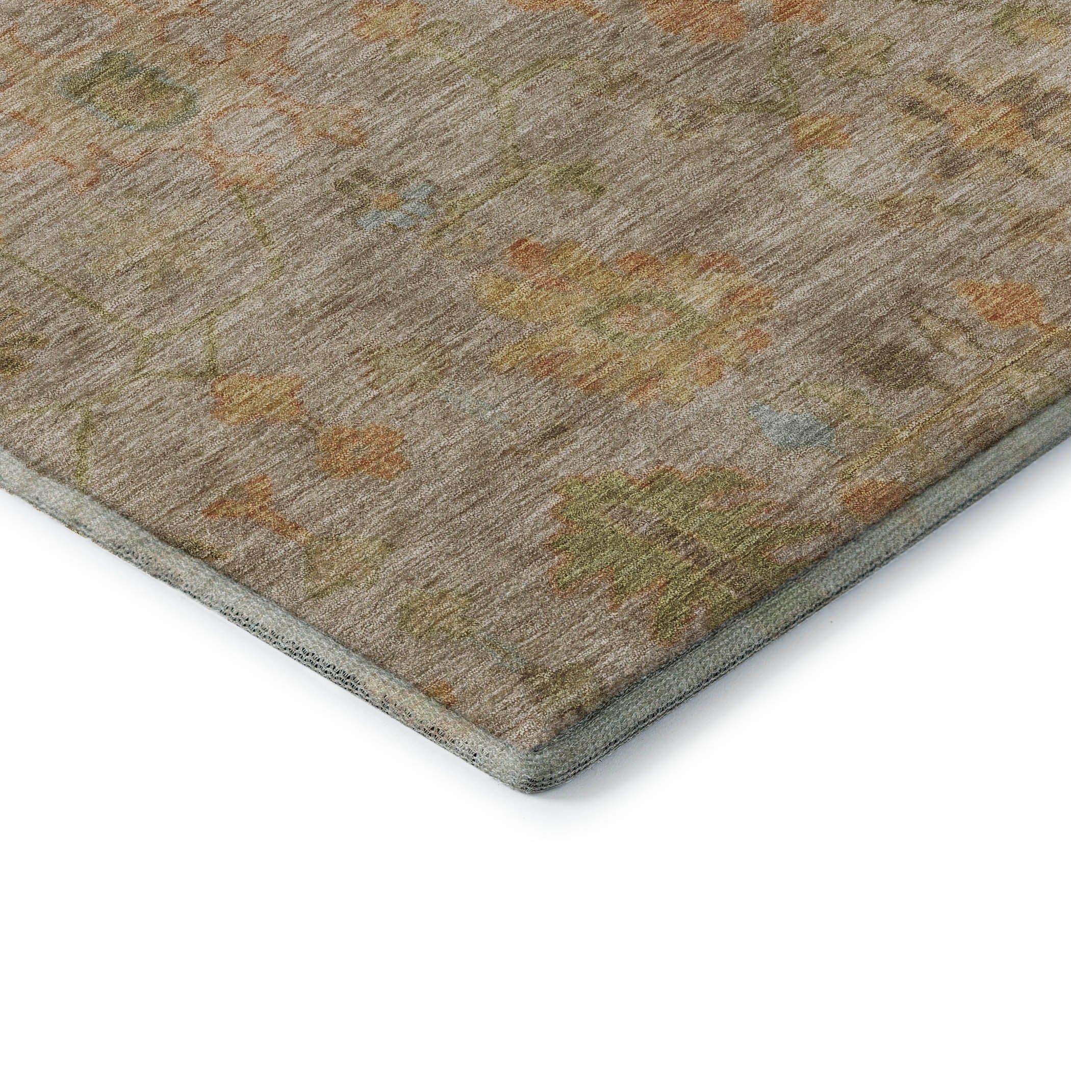 Bern Machine Washable Traditional Beige Brown Rug 1'8" x 2'6" #shape_Rectangle