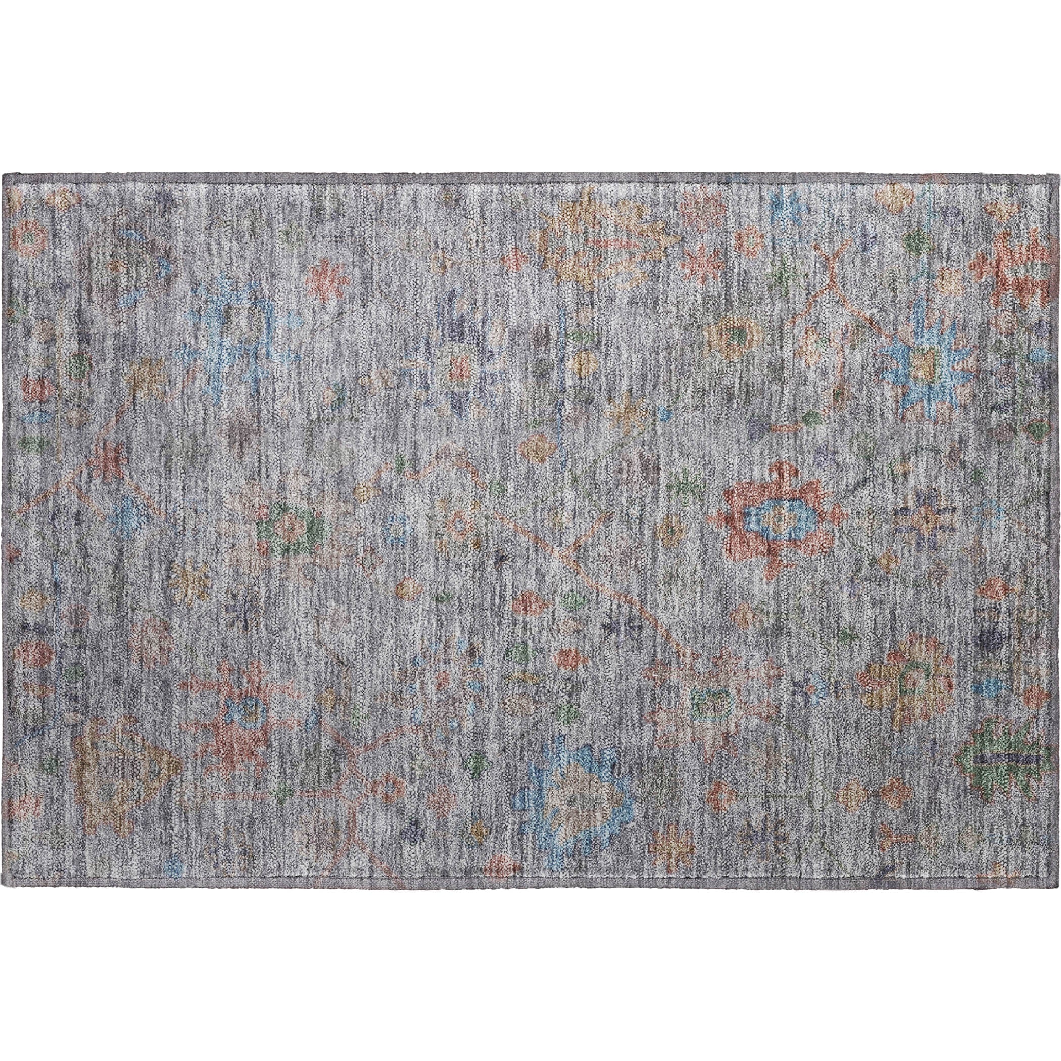 Bern Machine Washable Traditional Gray Rug 1'8" x 2'6" #shape_Rectangle