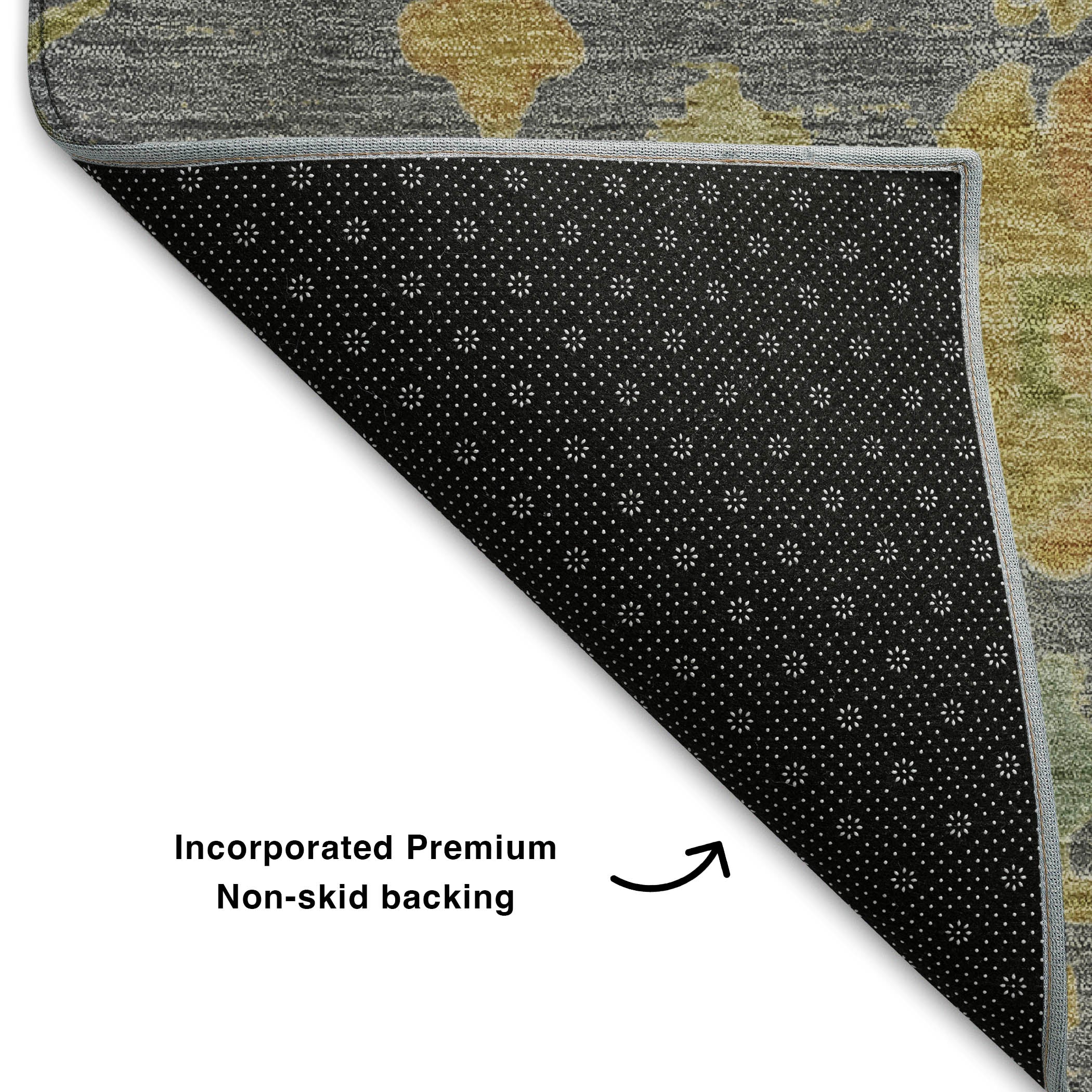 Bern Machine Washable Traditional Gray Rug 1'8" x 2'6" #shape_Rectangle