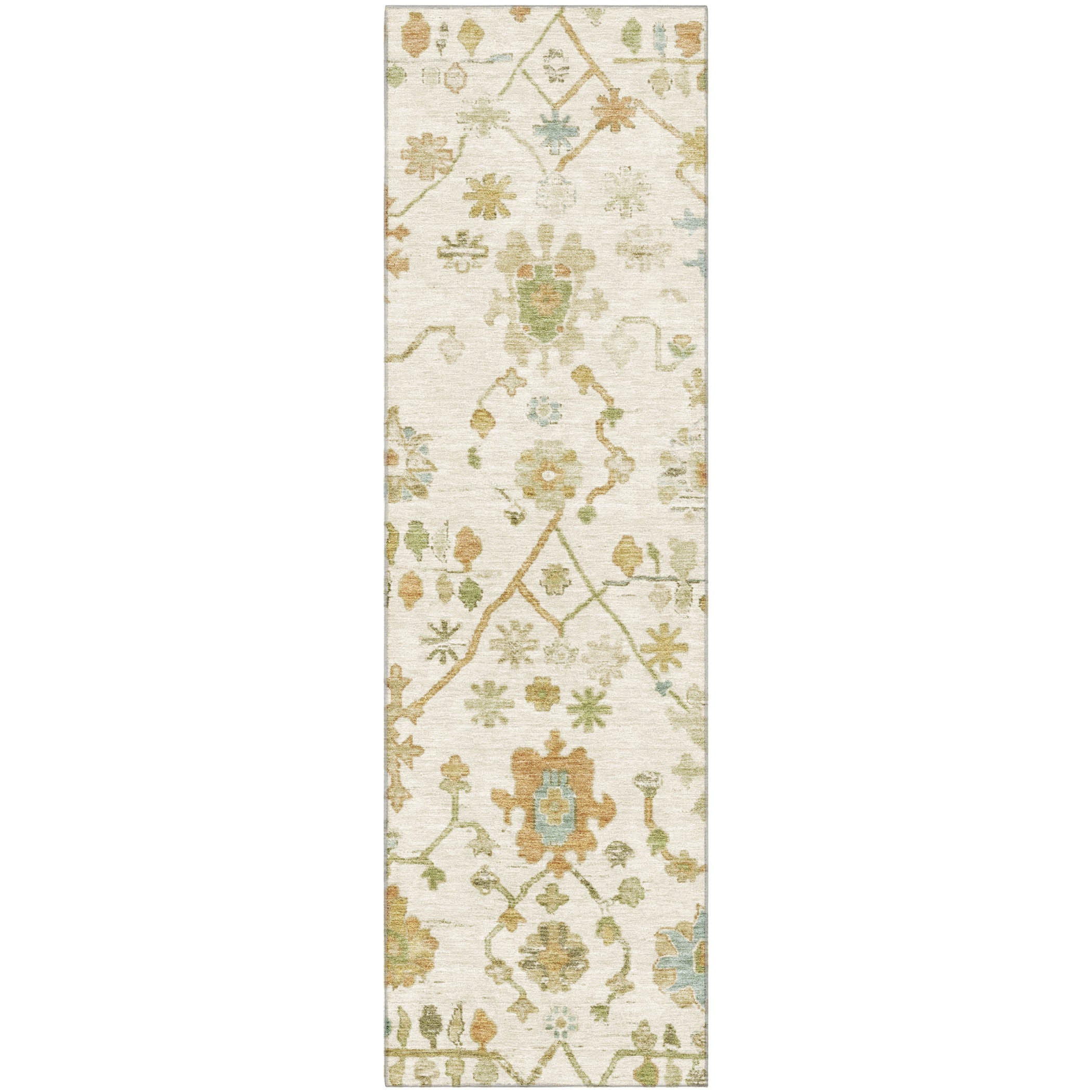 Bern Machine Washable Traditional Ivory Rug 2'3" x 7'6" #shape_Runner