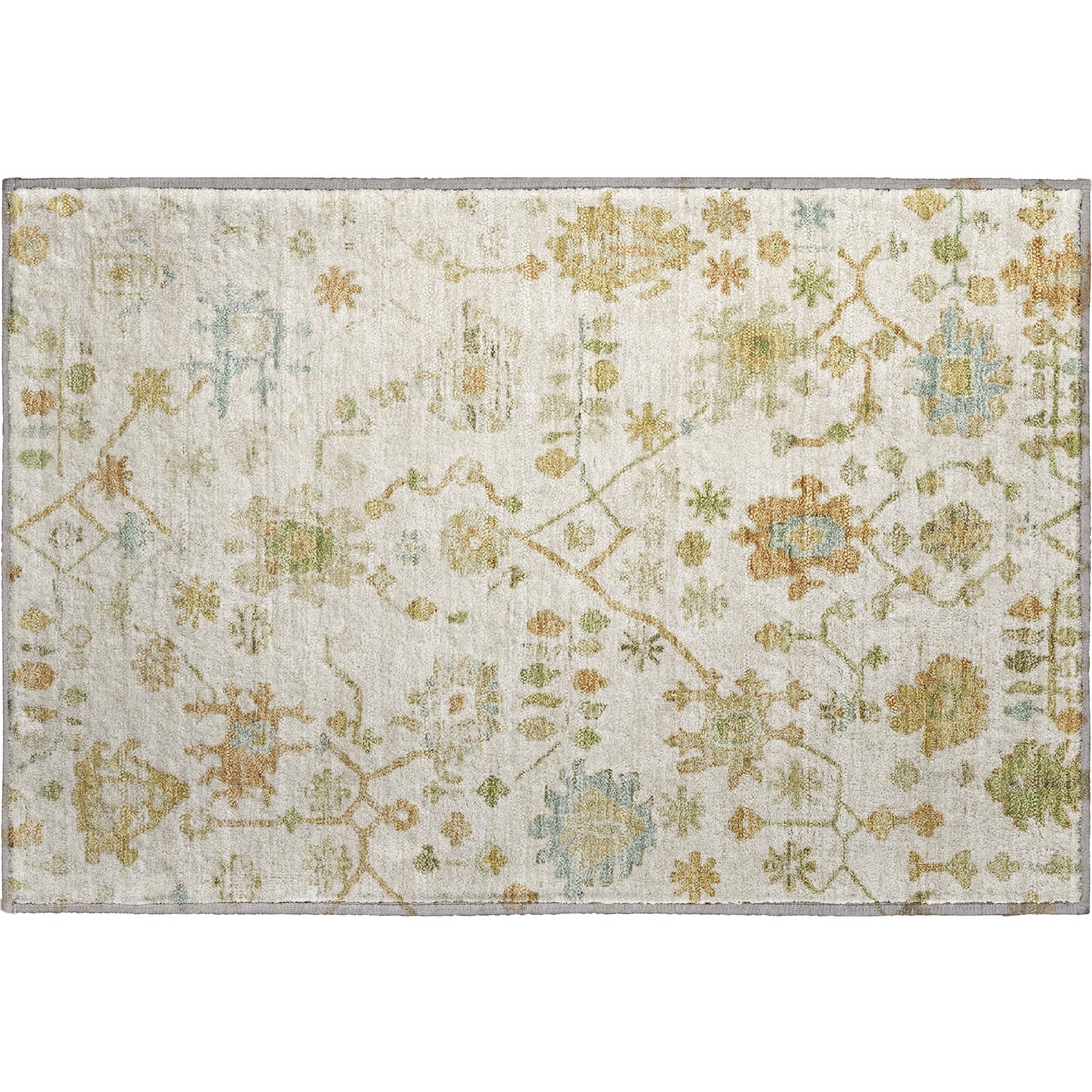 Bern Machine Washable Traditional Ivory Rug 1'8" x 2'6" #shape_Rectangle
