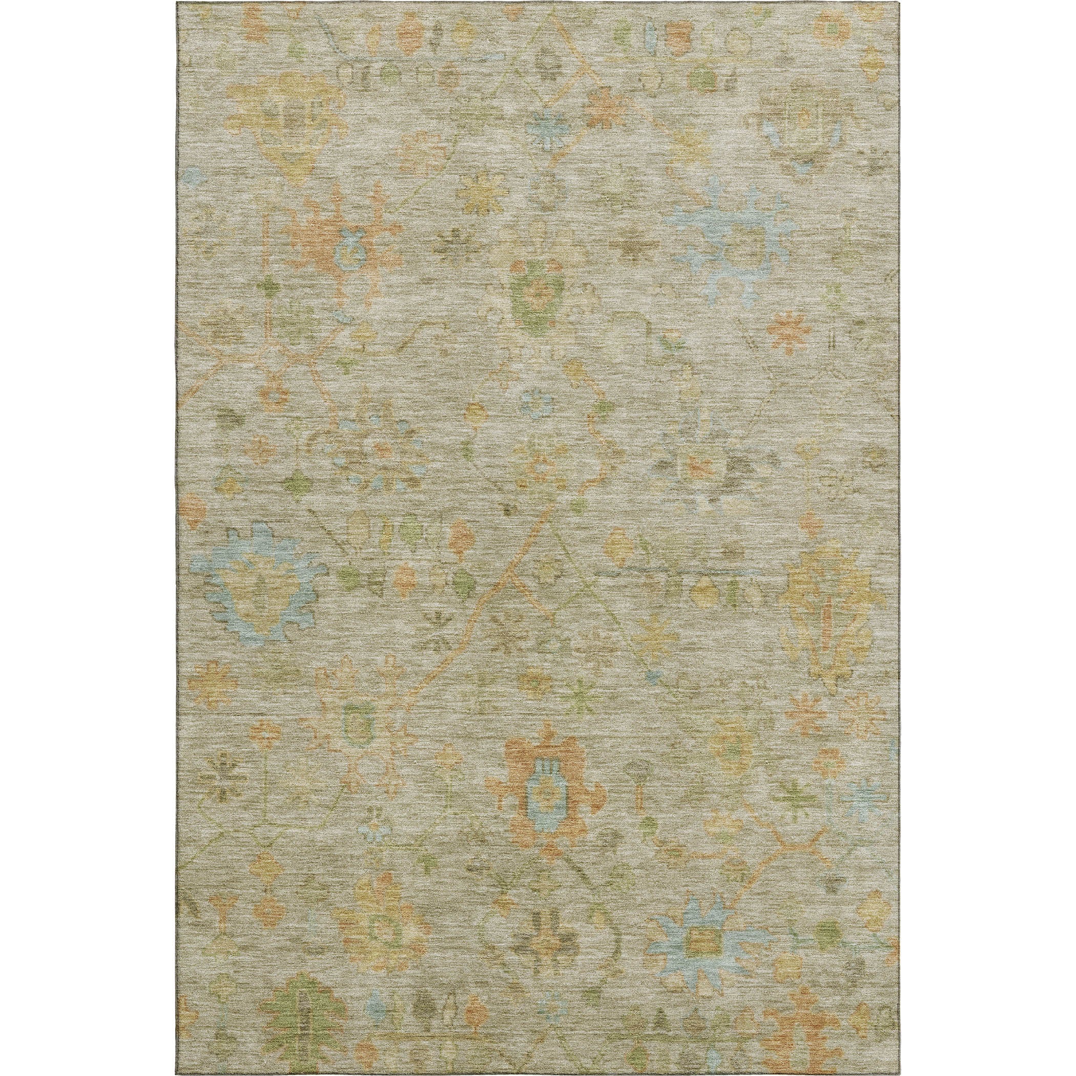 Bern Machine Washable Traditional Khaki Brown Rug 2'6" x 3'10" #shape_Rectangle