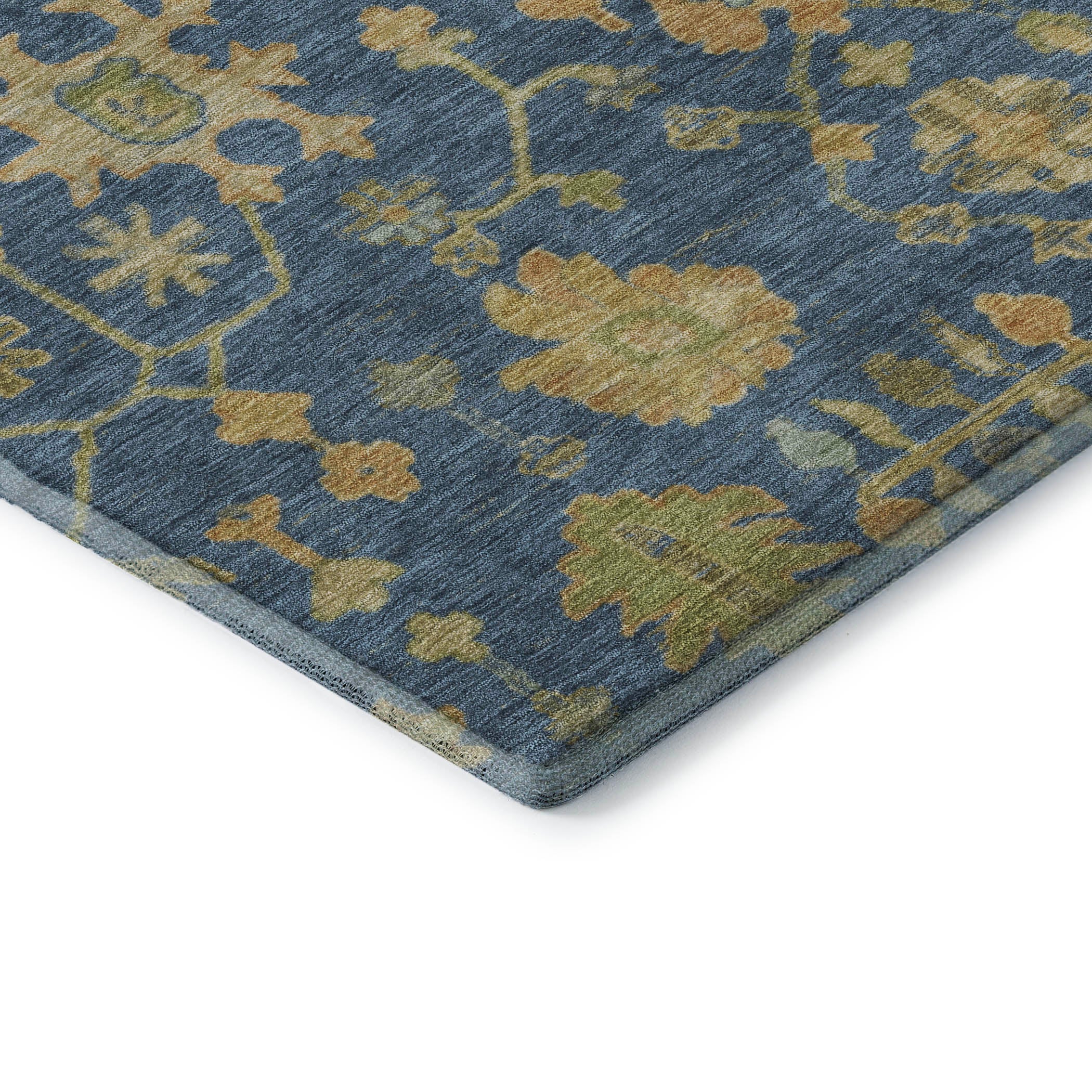 Bern Machine Washable Traditional Navy Blue Rug 1'8" x 2'6" #shape_Rectangle