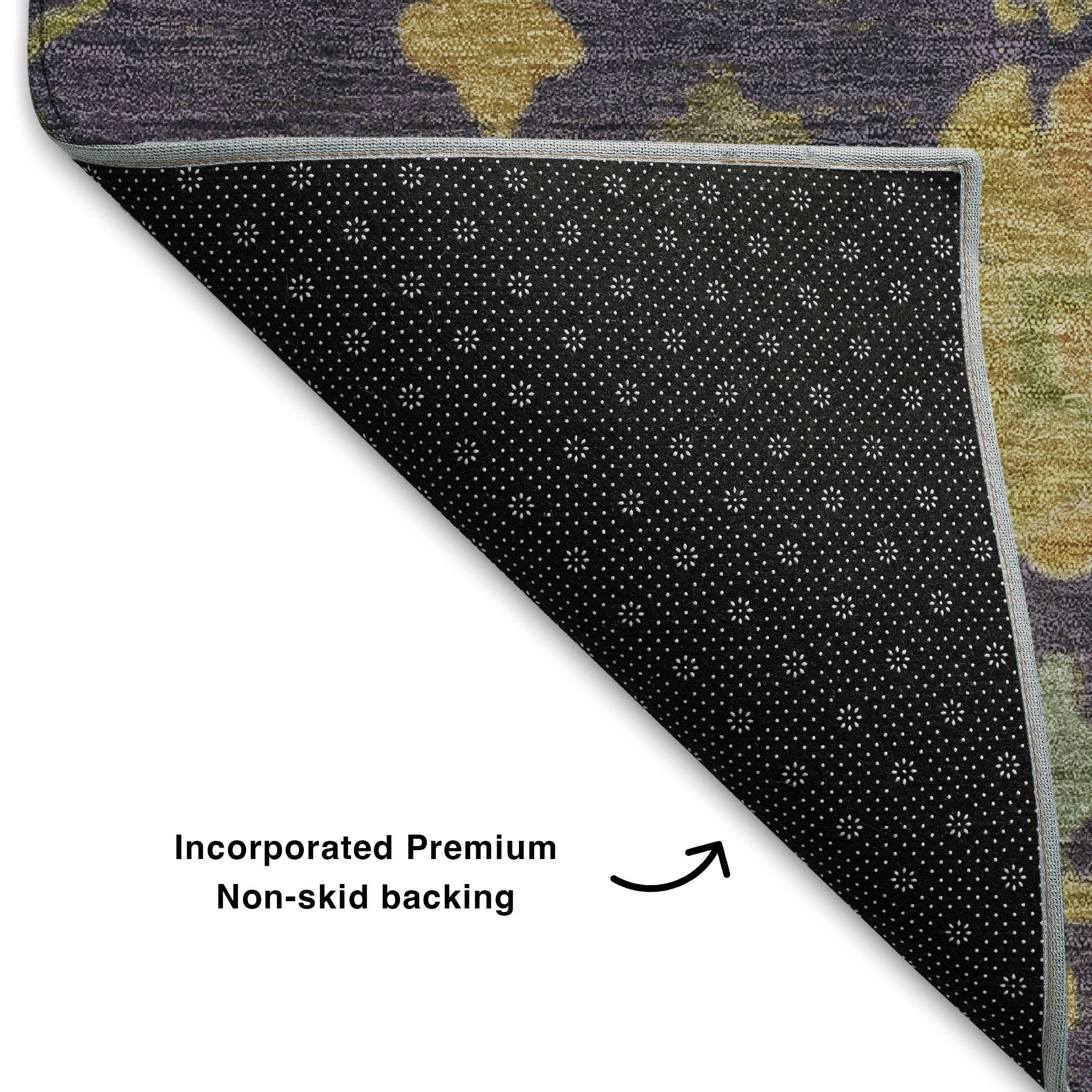 Bern Machine Washable Traditional Purple Rug 1'8" x 2'6" #shape_Rectangle
