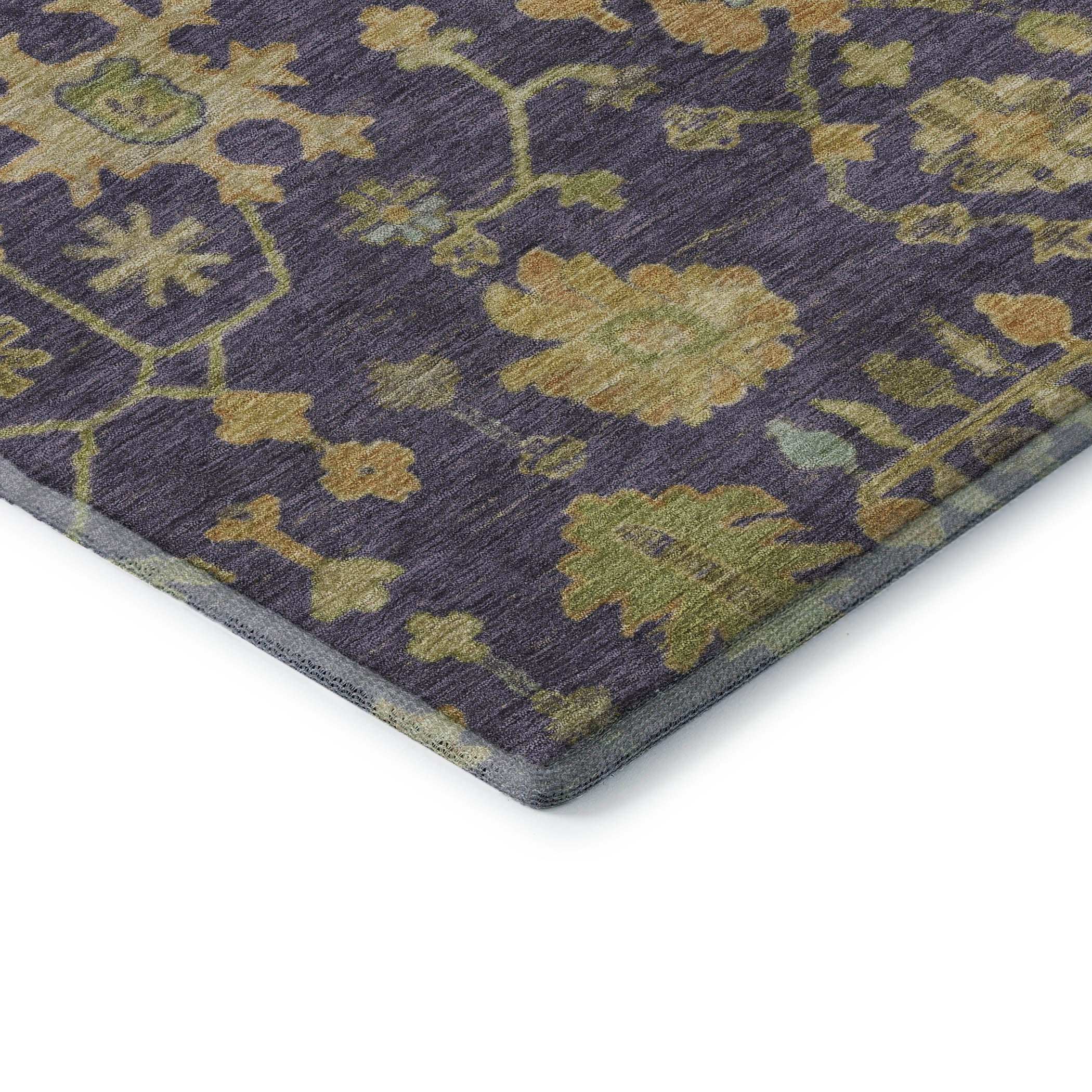 Bern Machine Washable Traditional Purple Rug 1'8" x 2'6" #shape_Rectangle