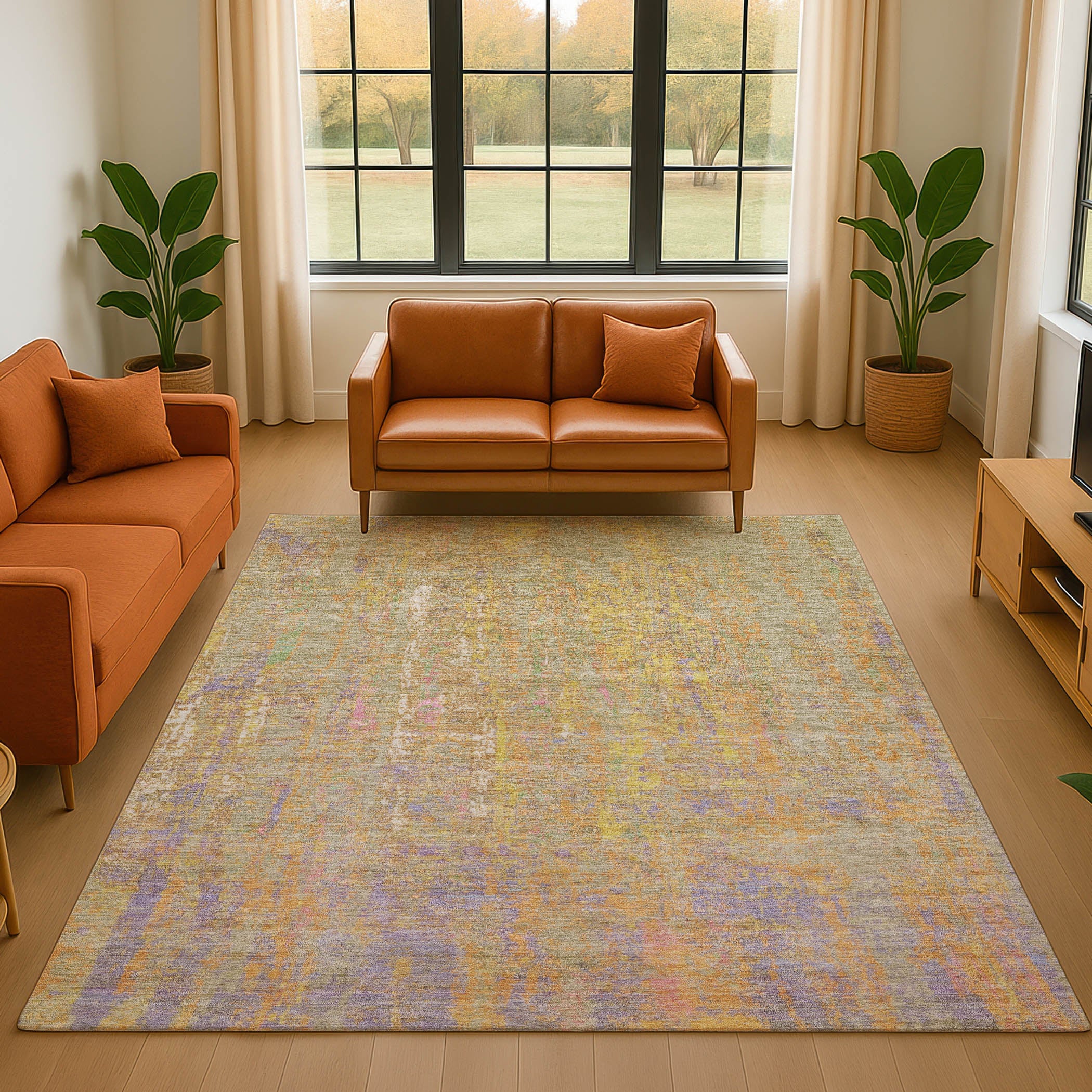 Lima Machine Washable Transitional Green Rug 2'6" x 3'10" #shape_Rectangle