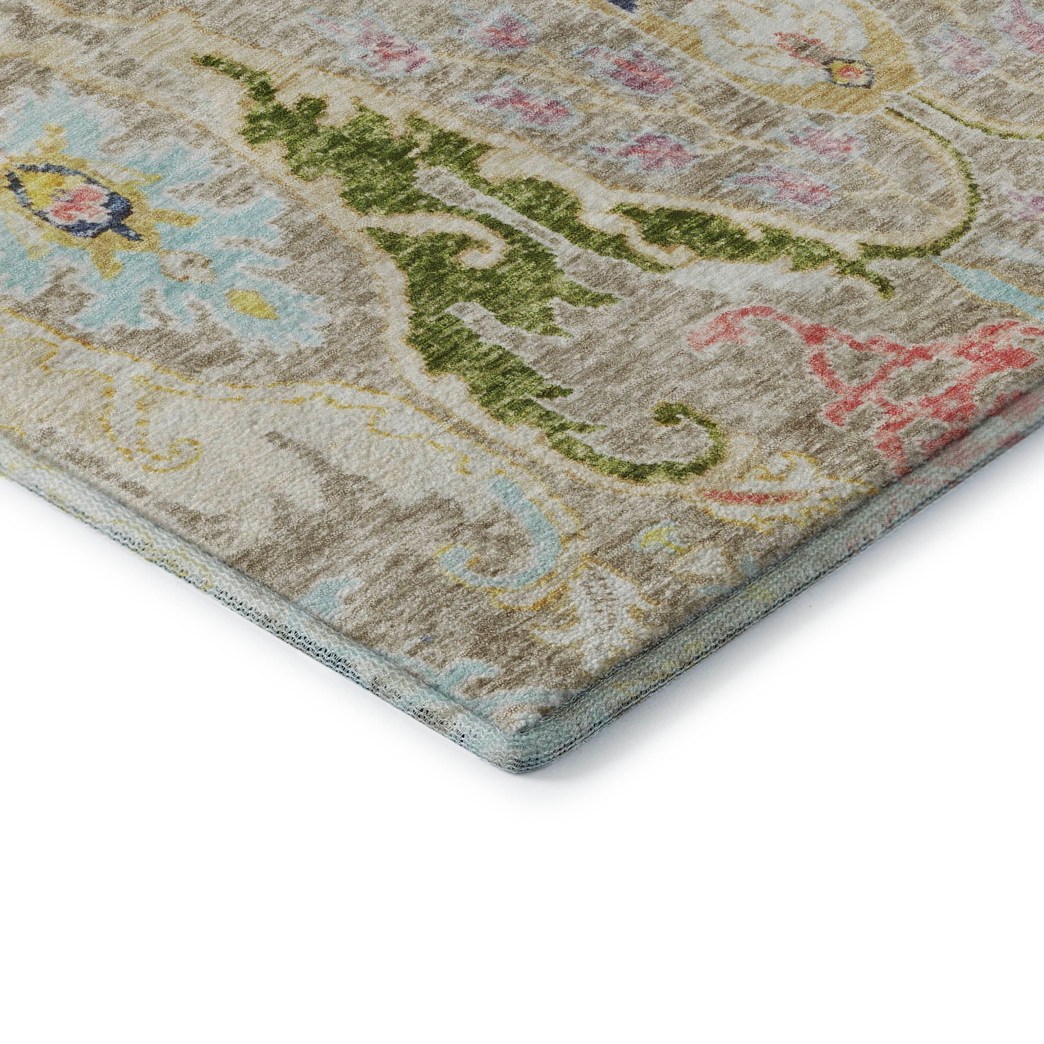 Hoi An Machine Washable Transitional Beige Brown Rug 1'8" x 2'6" #shape_Rectangle