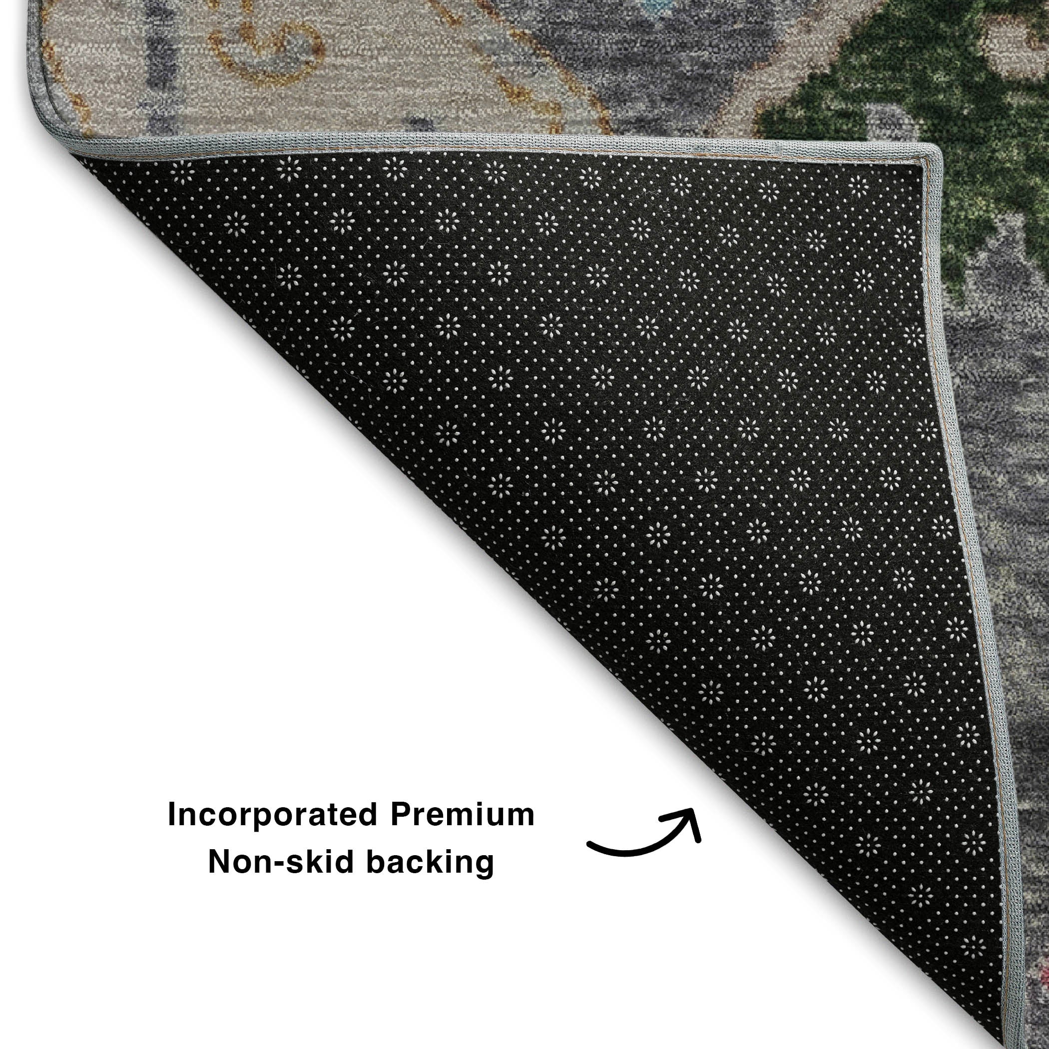 Hoi An Machine Washable Transitional Gray Rug 1'8" x 2'6" #shape_Rectangle