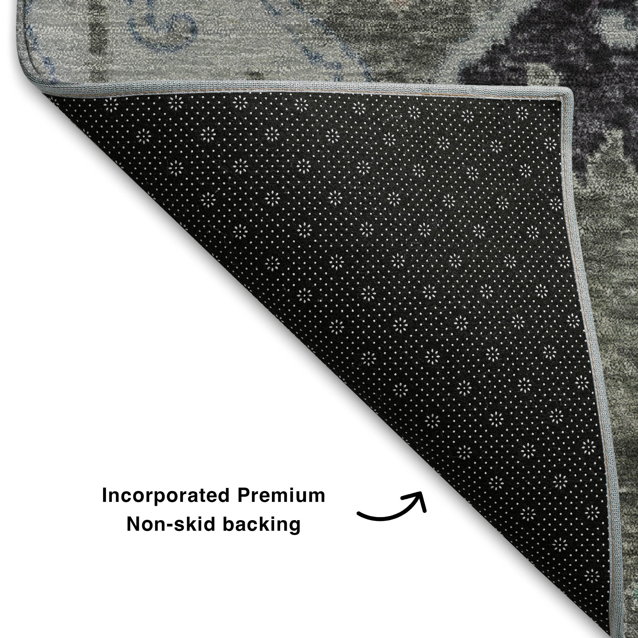 Hoi An Machine Washable Transitional Pewter Gray Rug 1'8" x 2'6" #shape_Rectangle